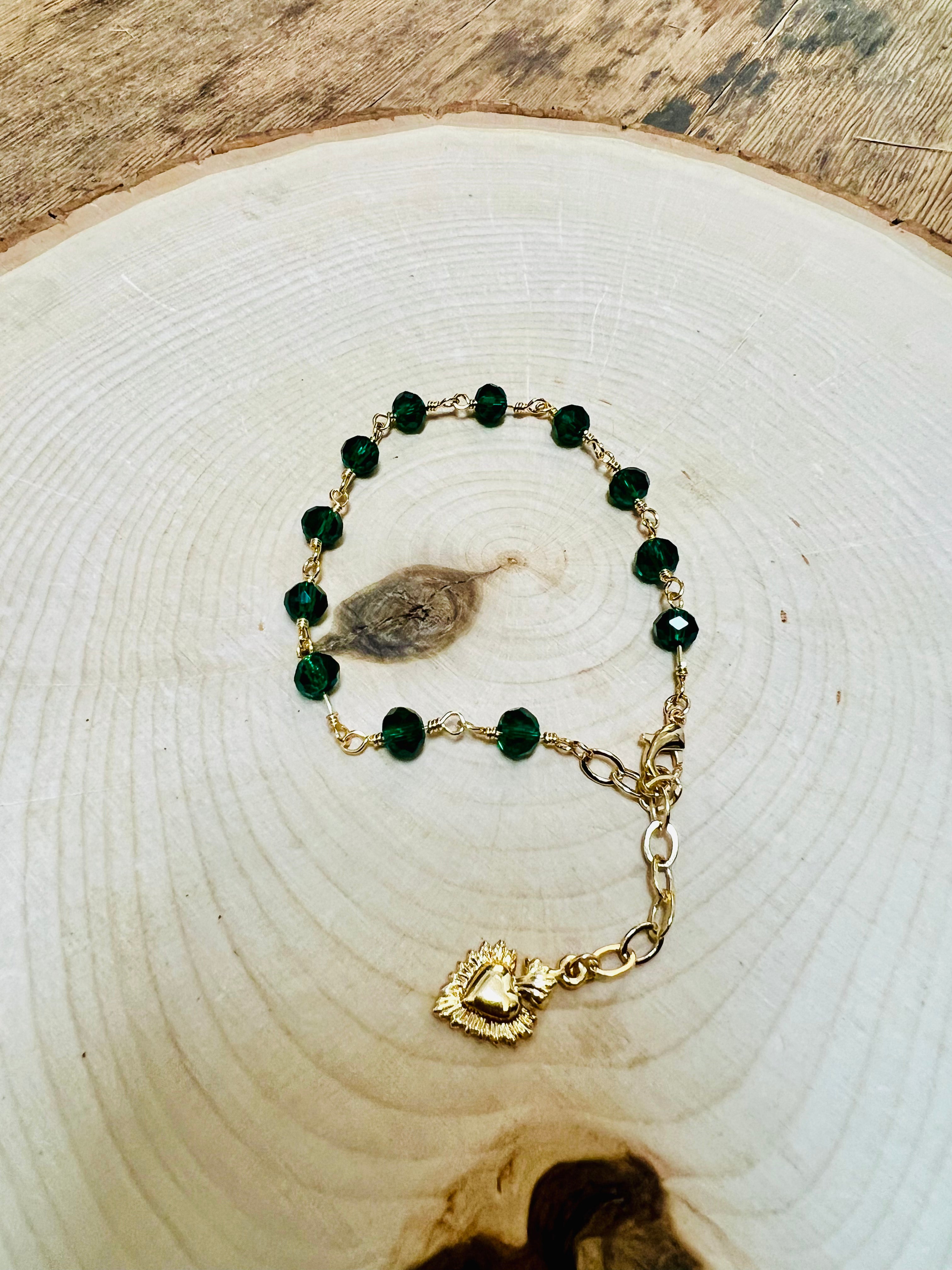 Santa Cristol Green Bracelet