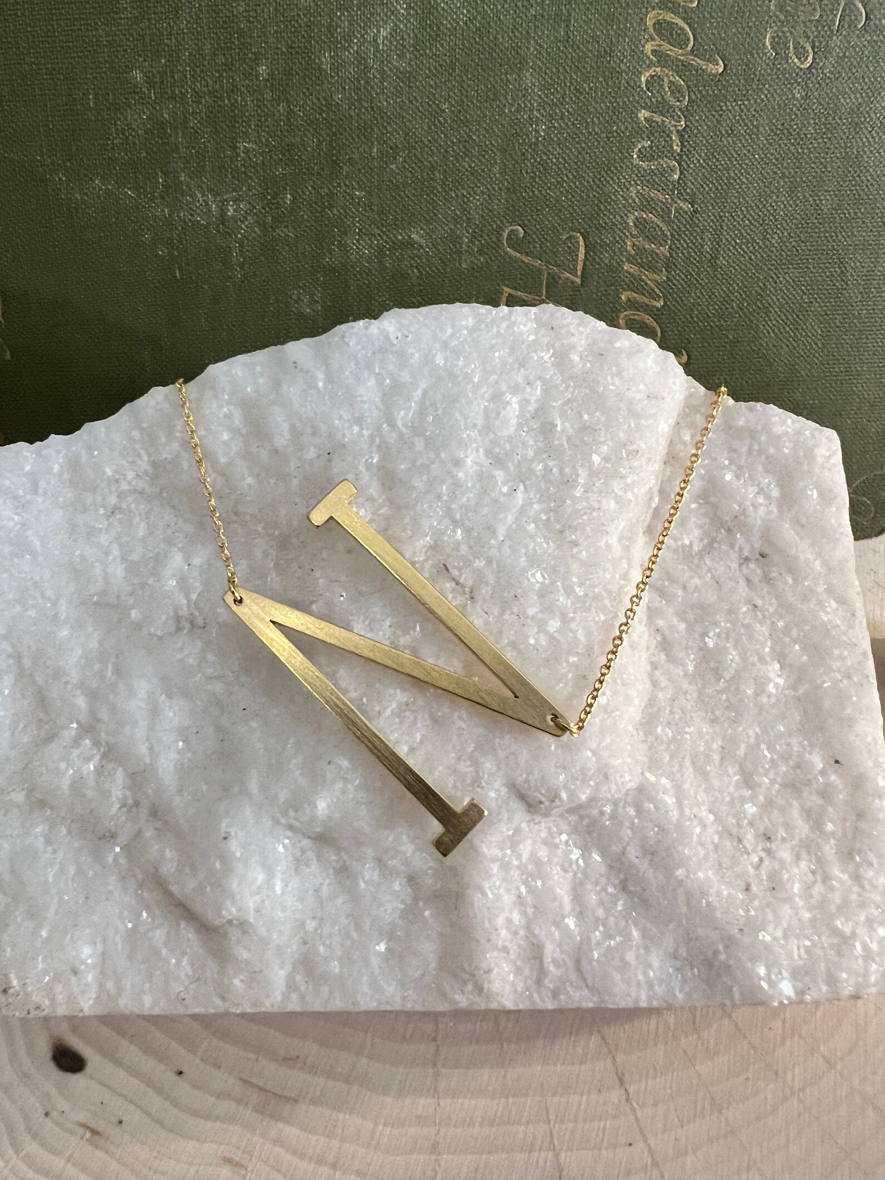 Large Initial Necklace