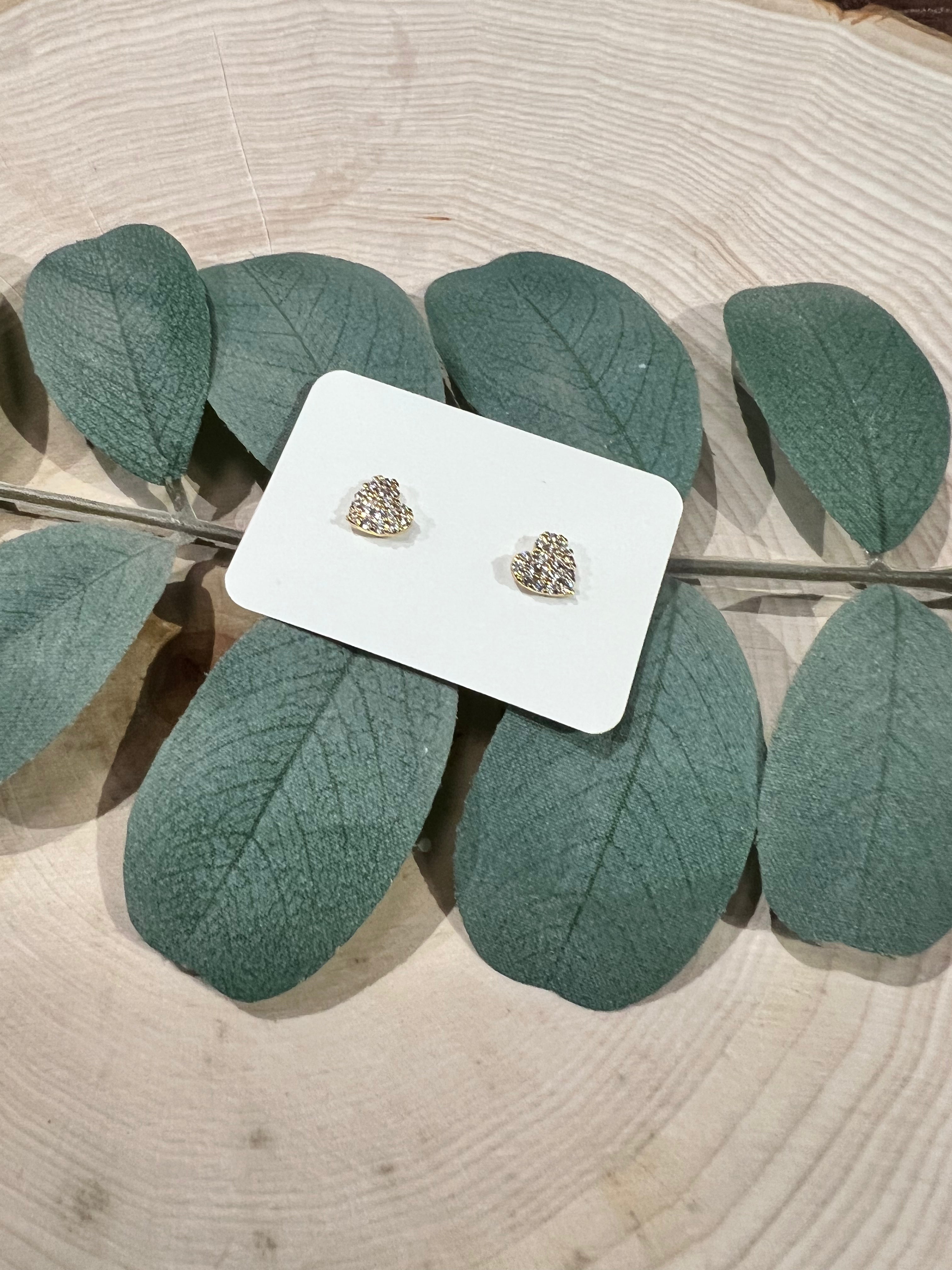 Diamond Heart Studs