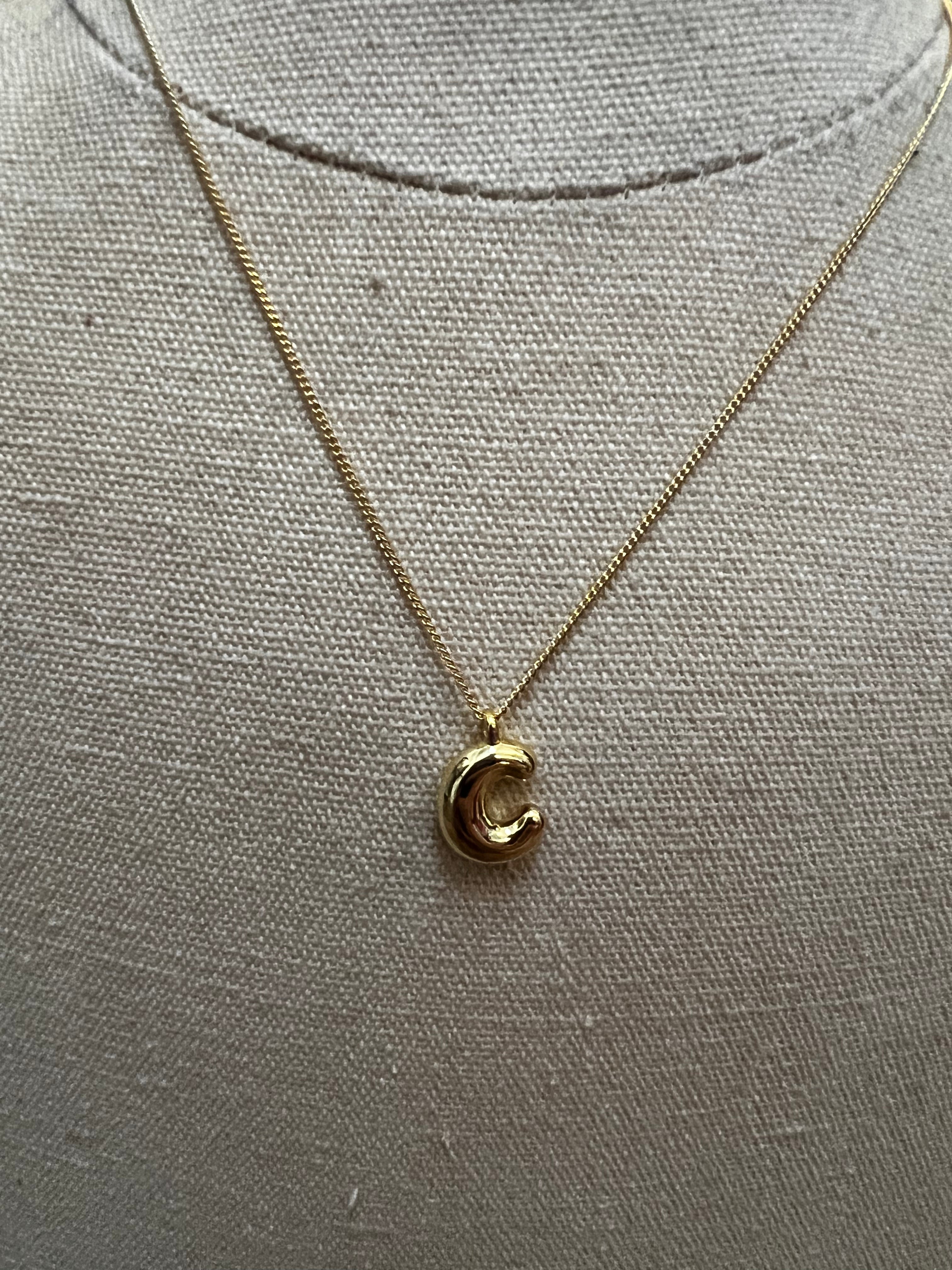 Gold Fine Chain Letter Necklace