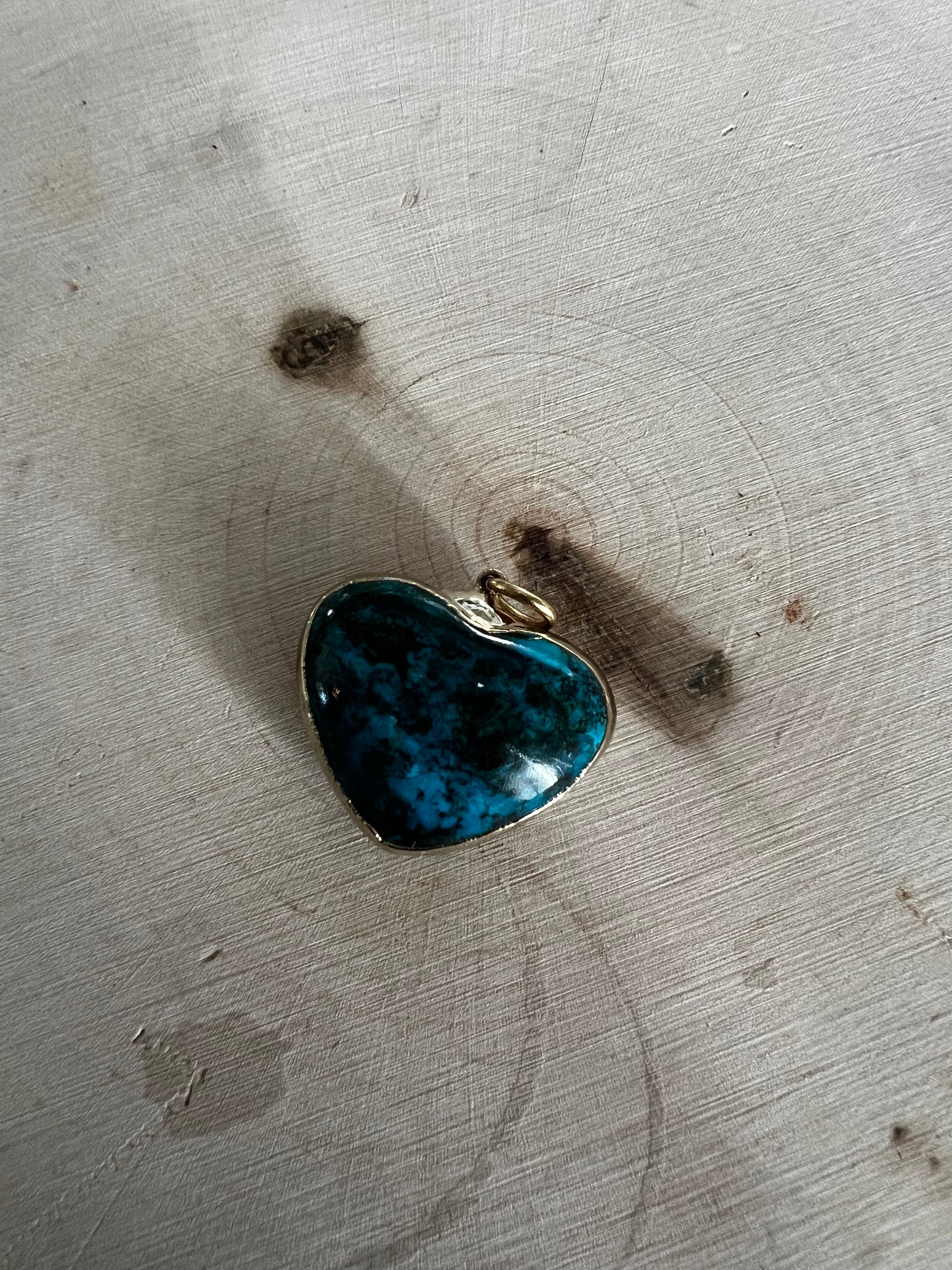 Bluey Heart Stone Pendant