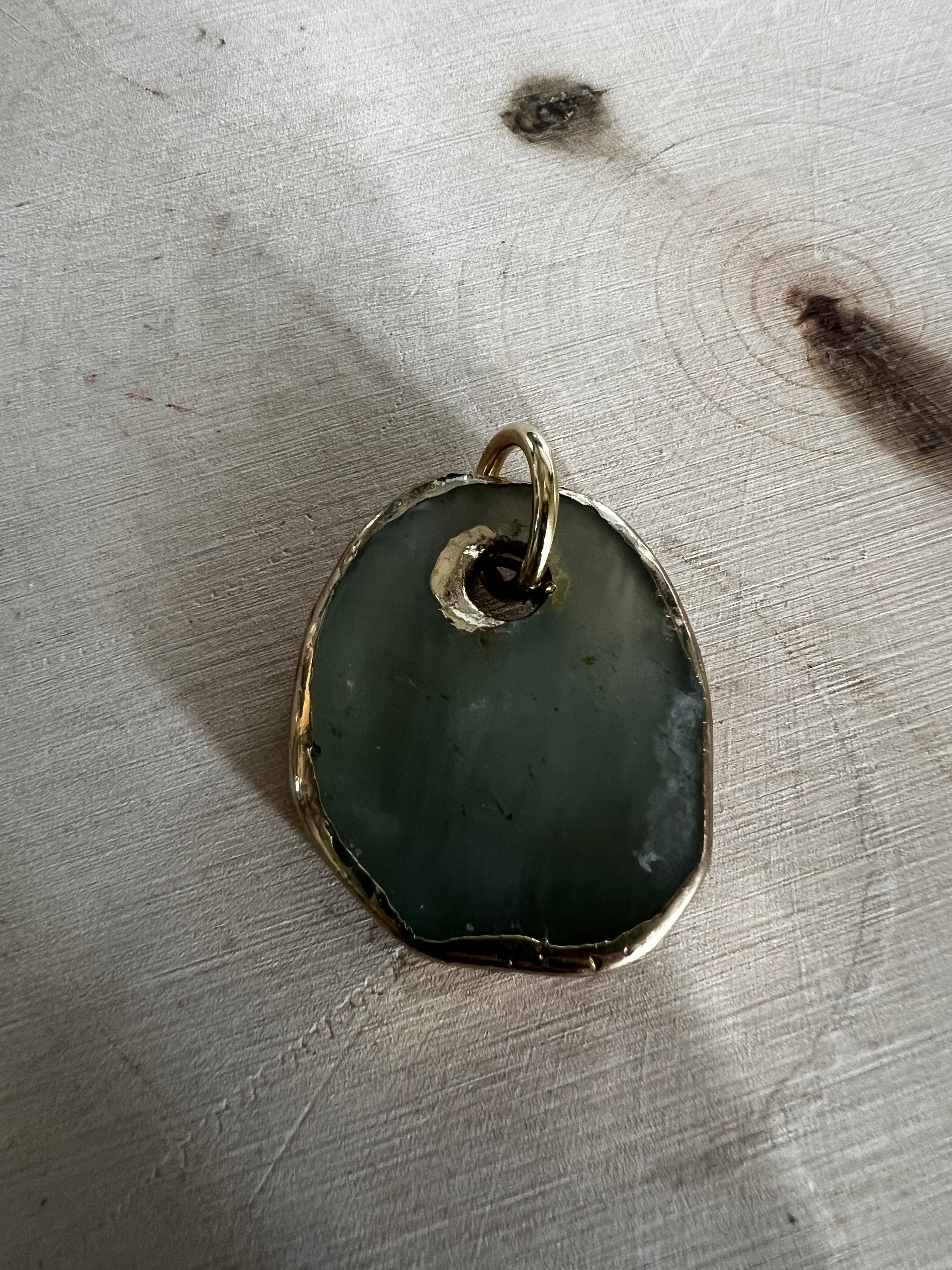 Circle Green Stone Pendant