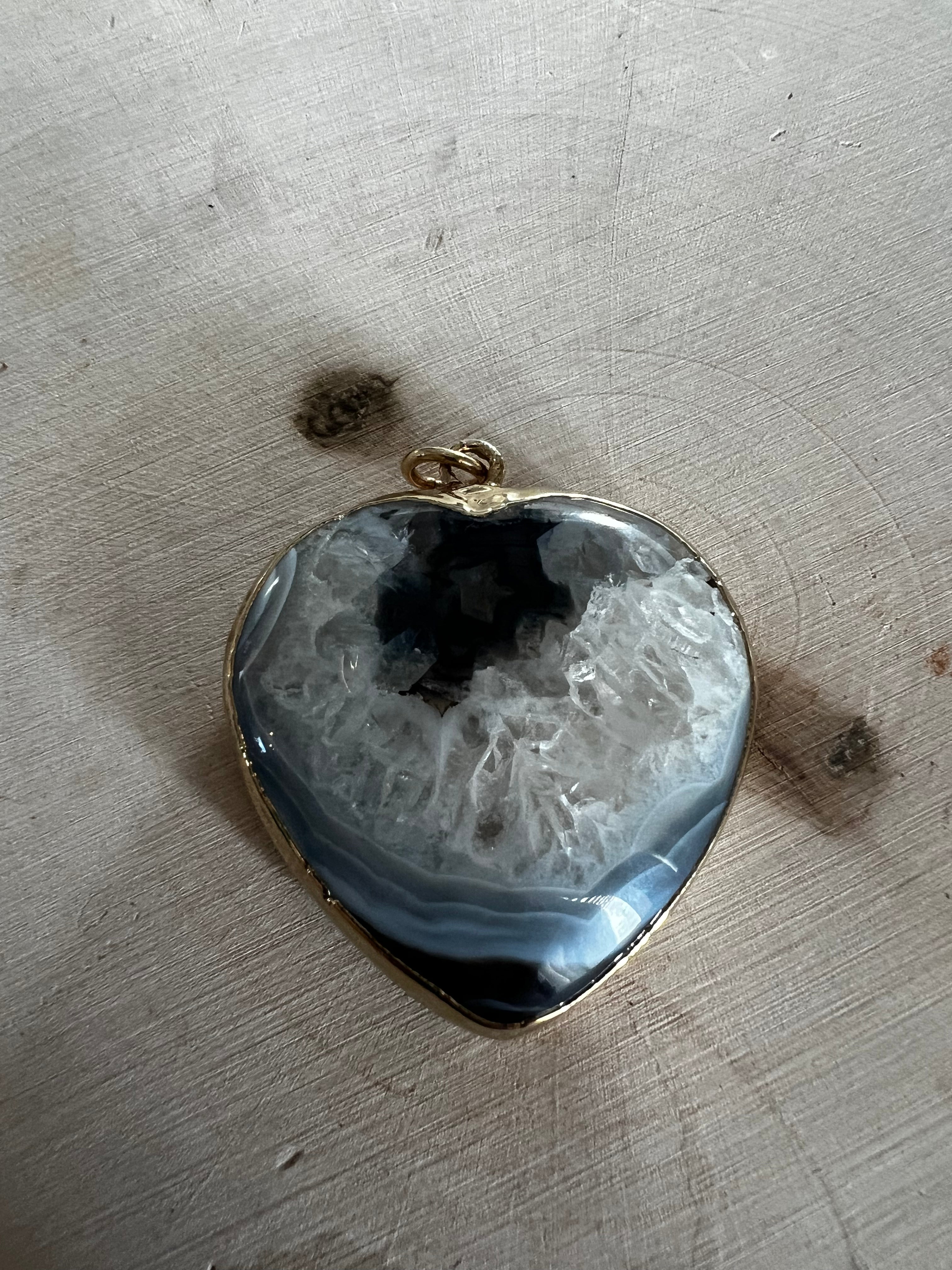 Crystal Heart Stone Pendant