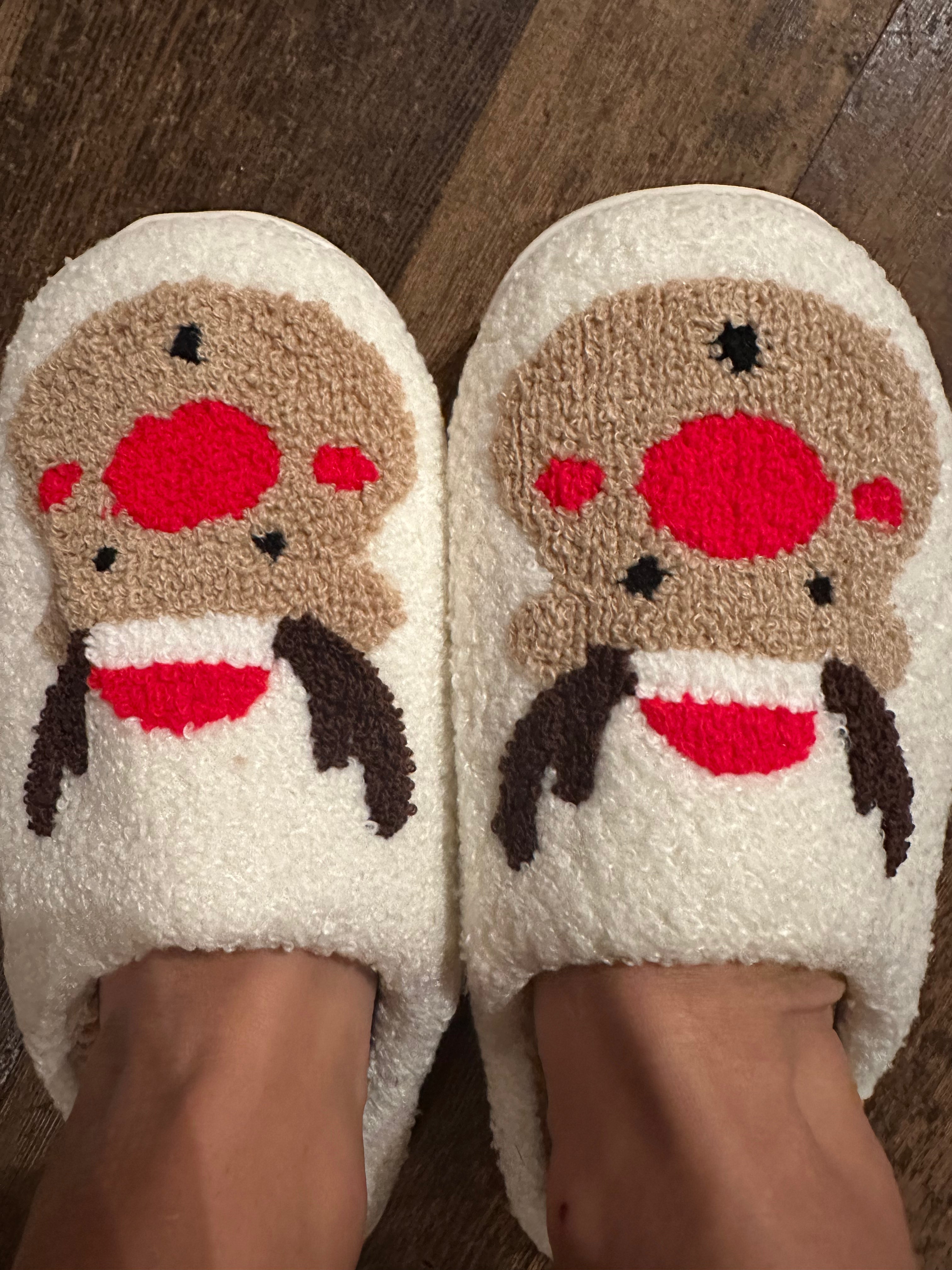Red Reindeer Slippers
