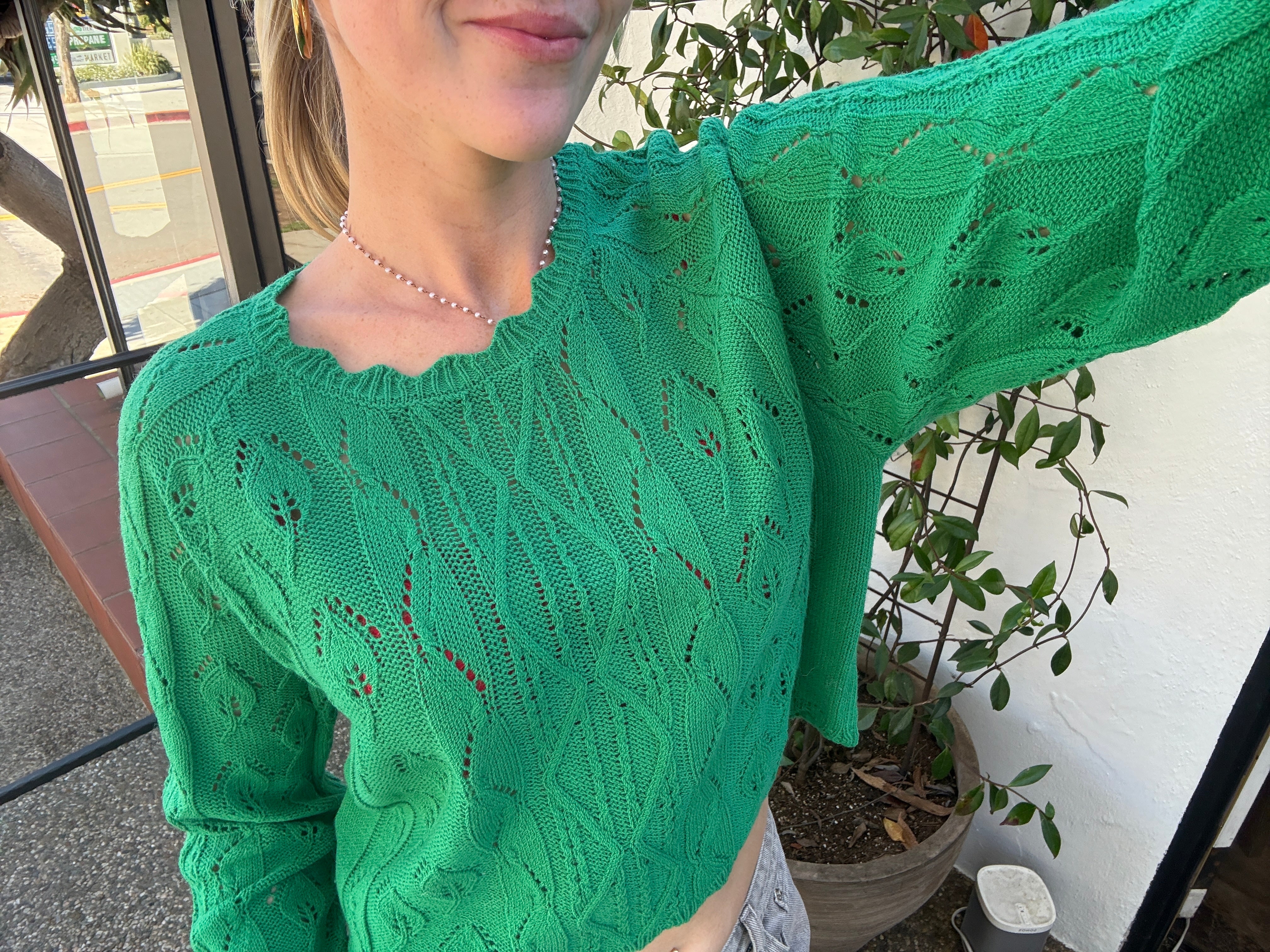 Green Leaf Sweater