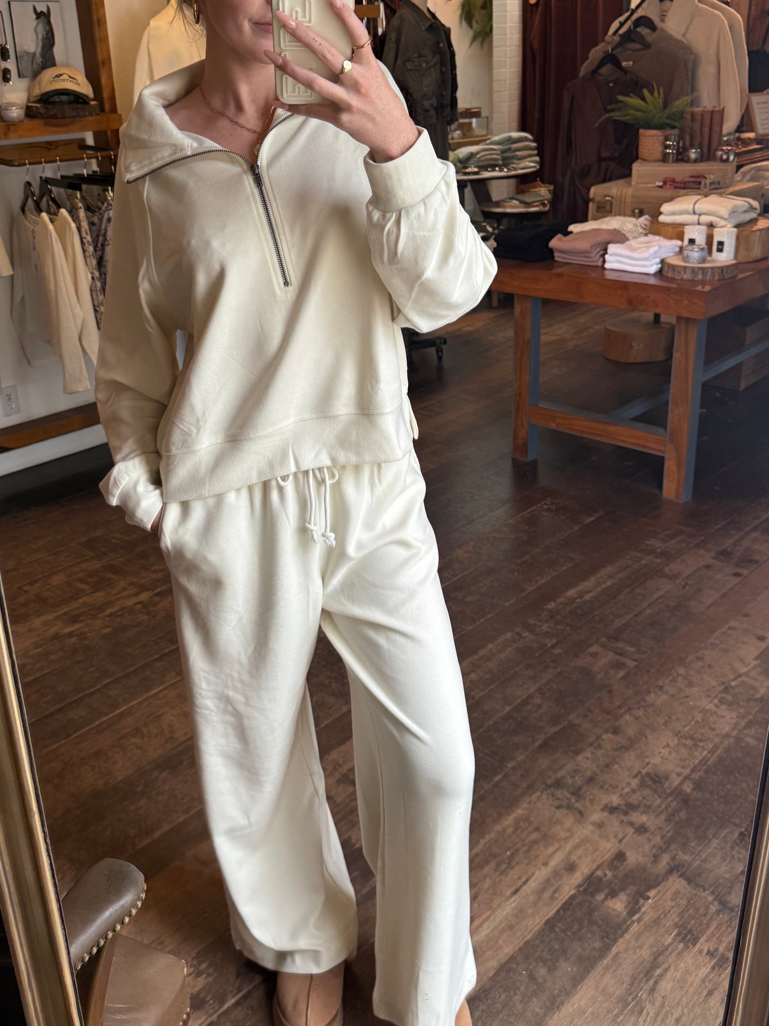 Cream Super Soft Half Zip