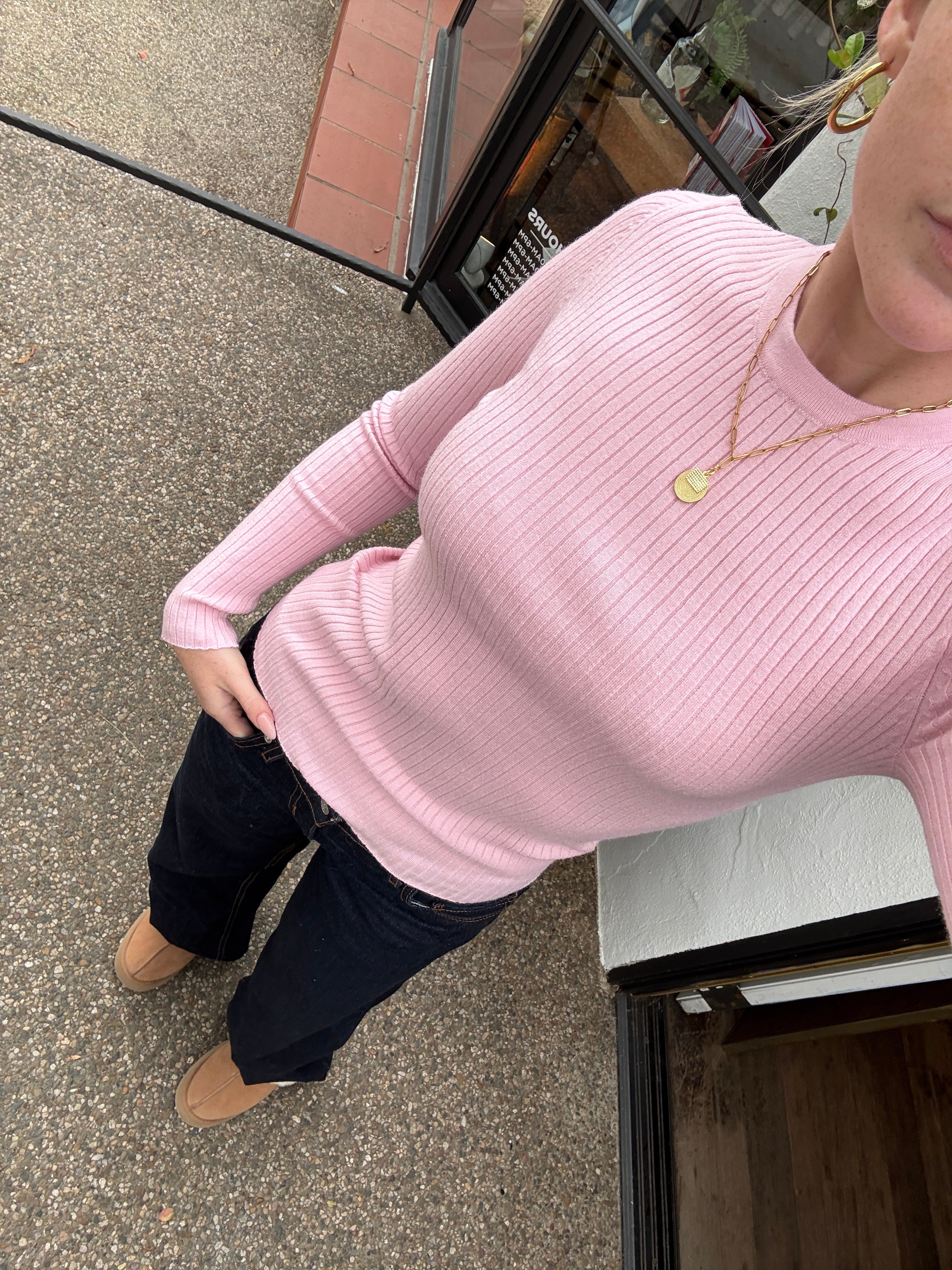 Soft Pink Knit Top