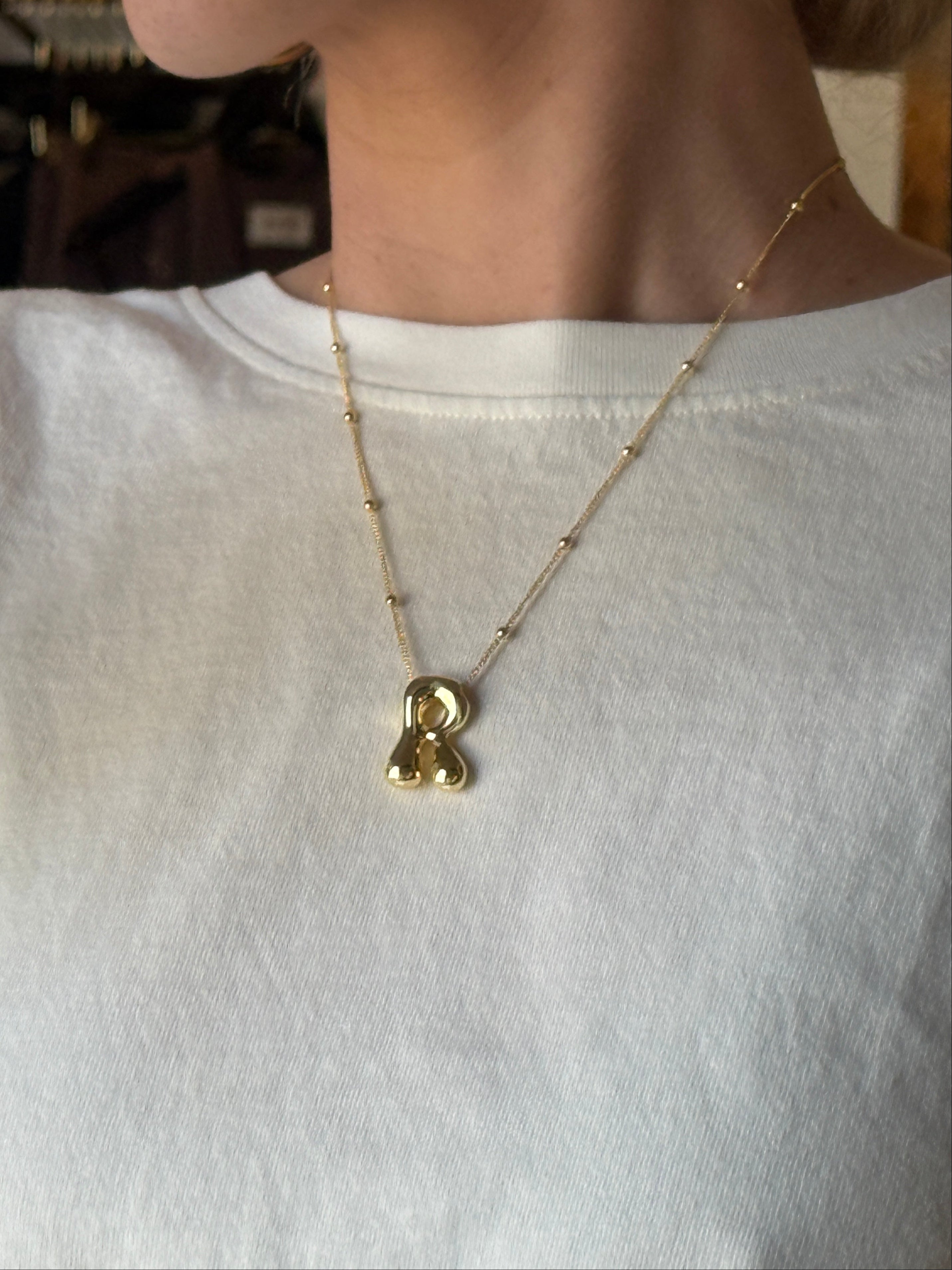 Artistic Bubble Letter Necklace