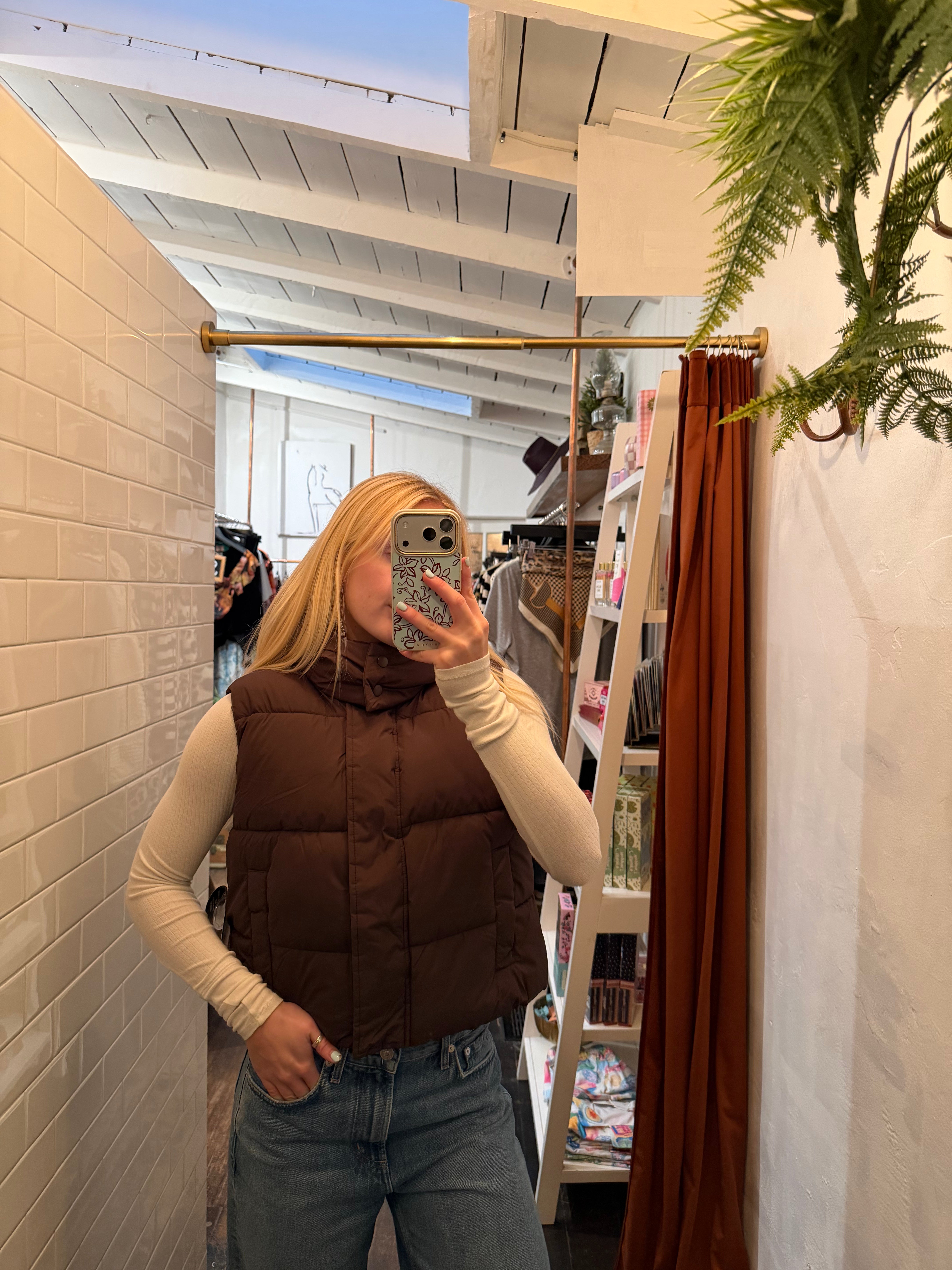 Brown Jordyn Puffer Vest