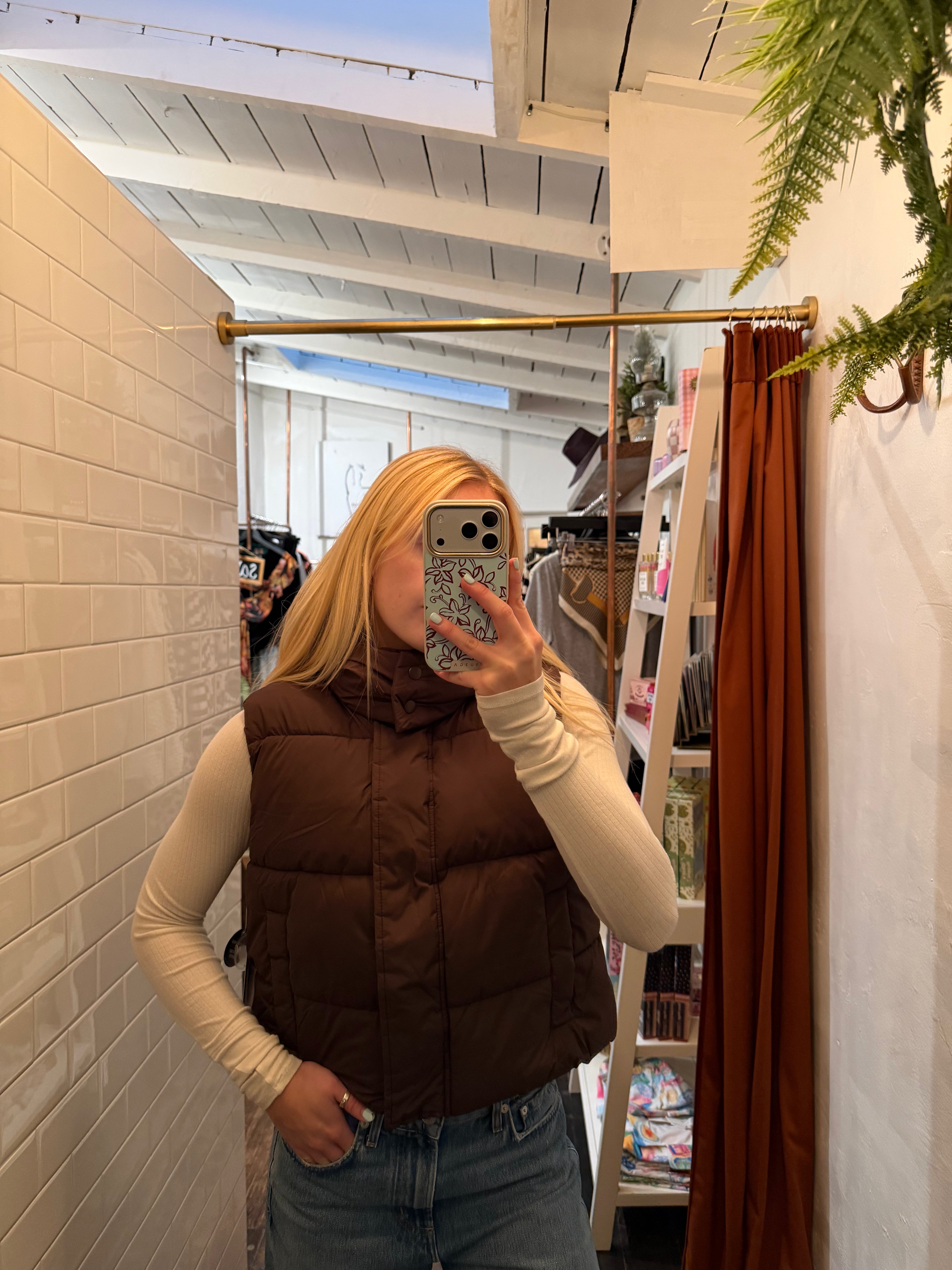 Brown Jordyn Puffer Vest
