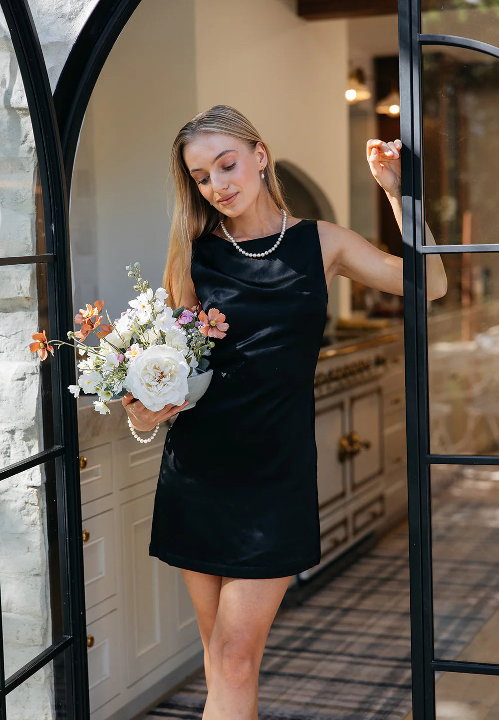 Black Silk Shift Dress