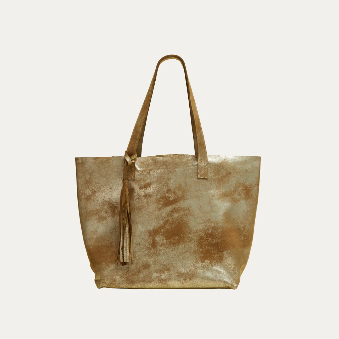 Light Brown Metallic Tote