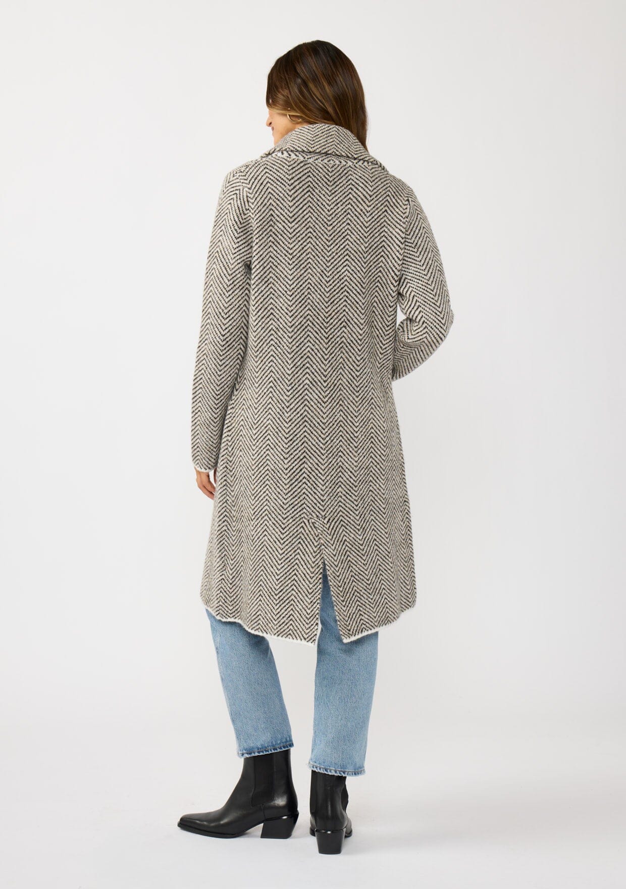 Mia Herringbone Sweater Coat