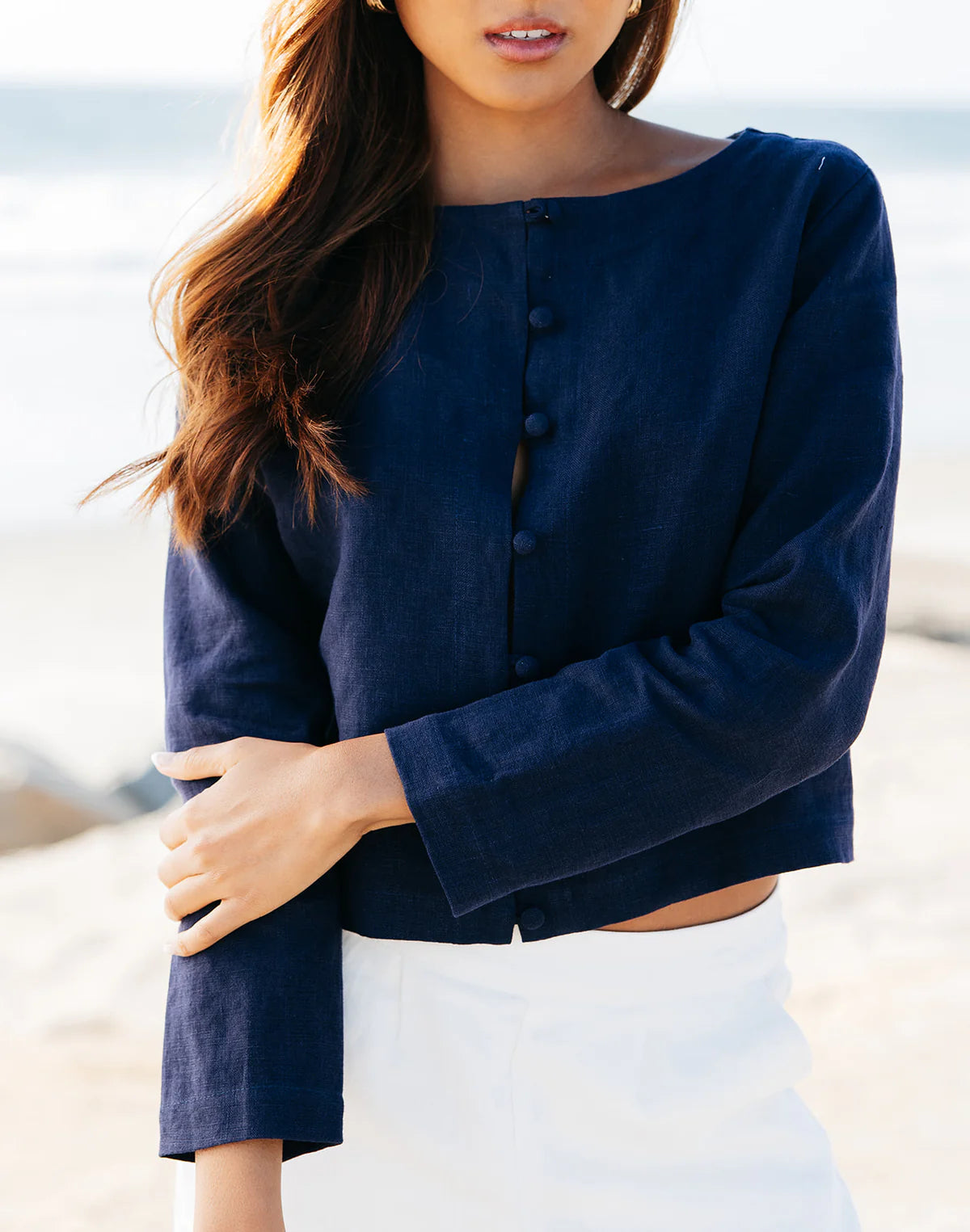 Navy Bessette Linen