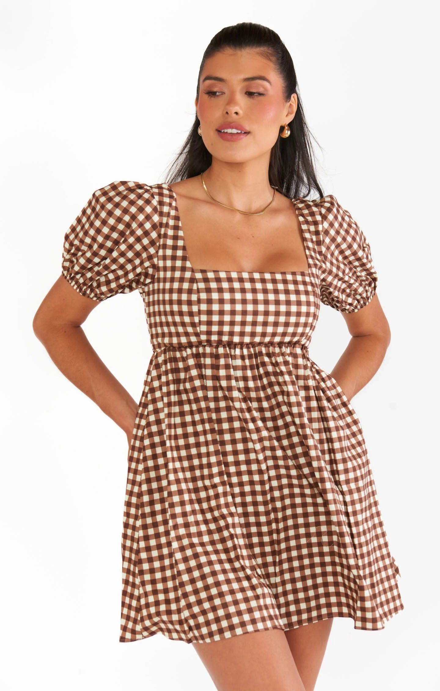 Brown Babydoll Dress