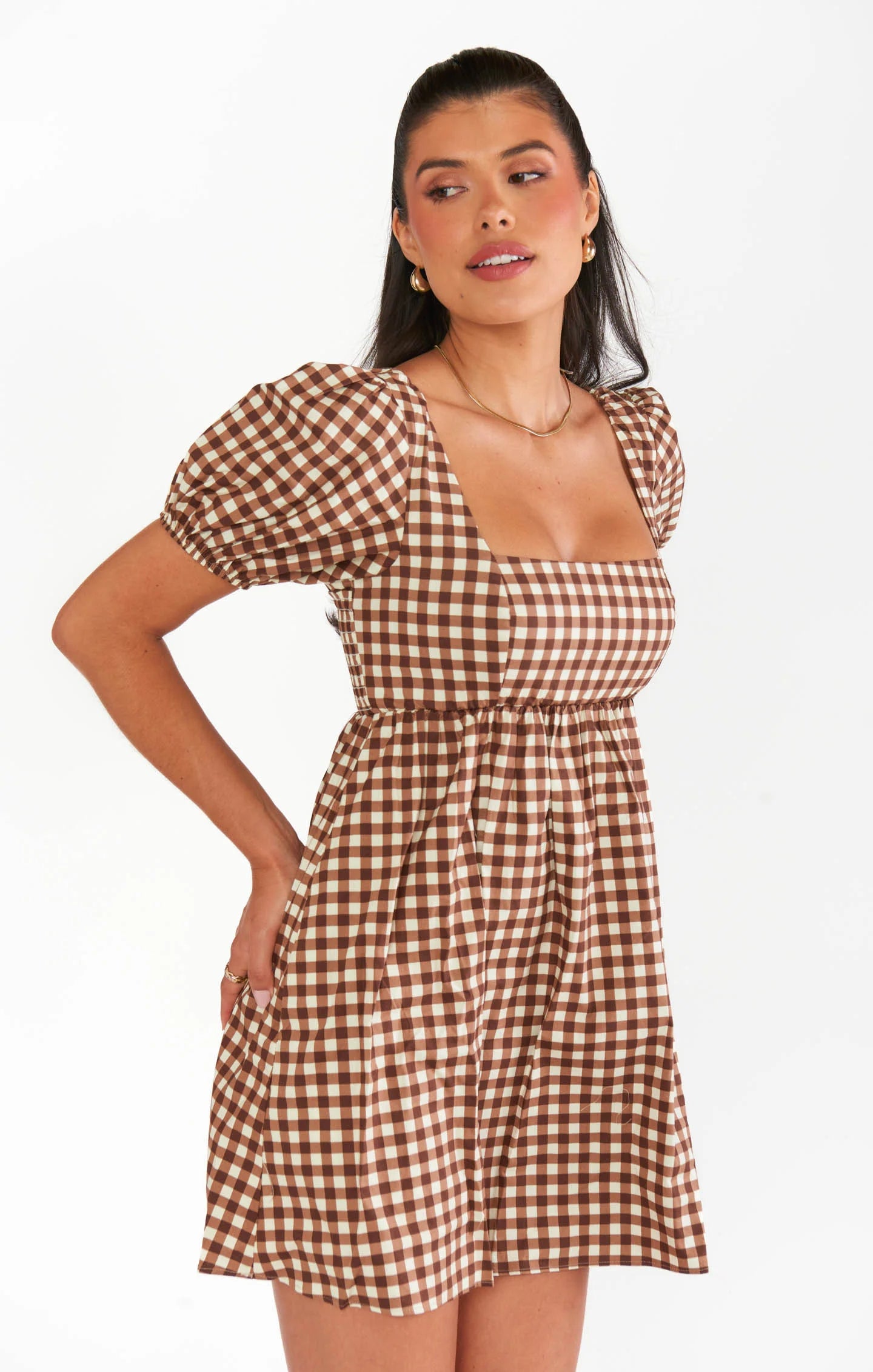 Brown Babydoll Dress