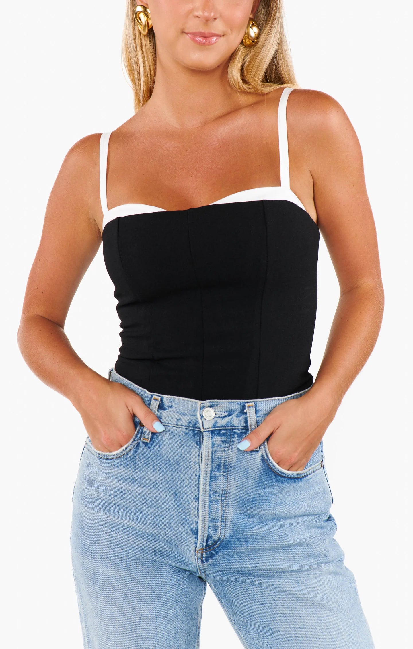 Black White Tiff Top