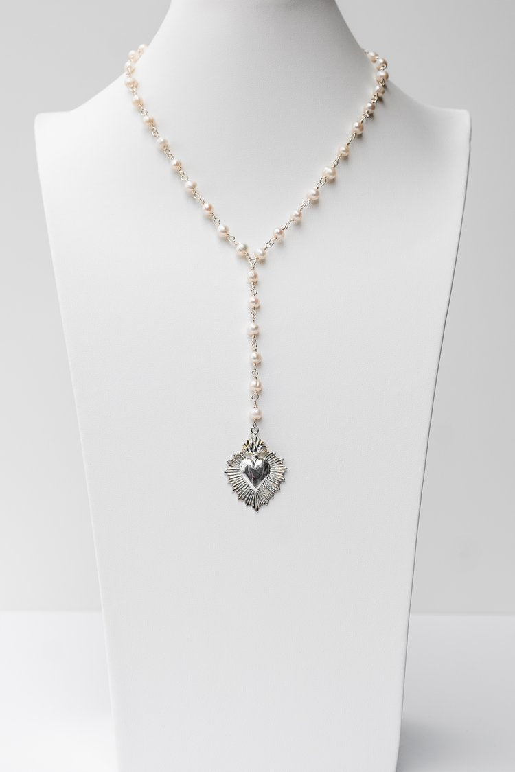 Pearl Corazon Sagrado Necklace