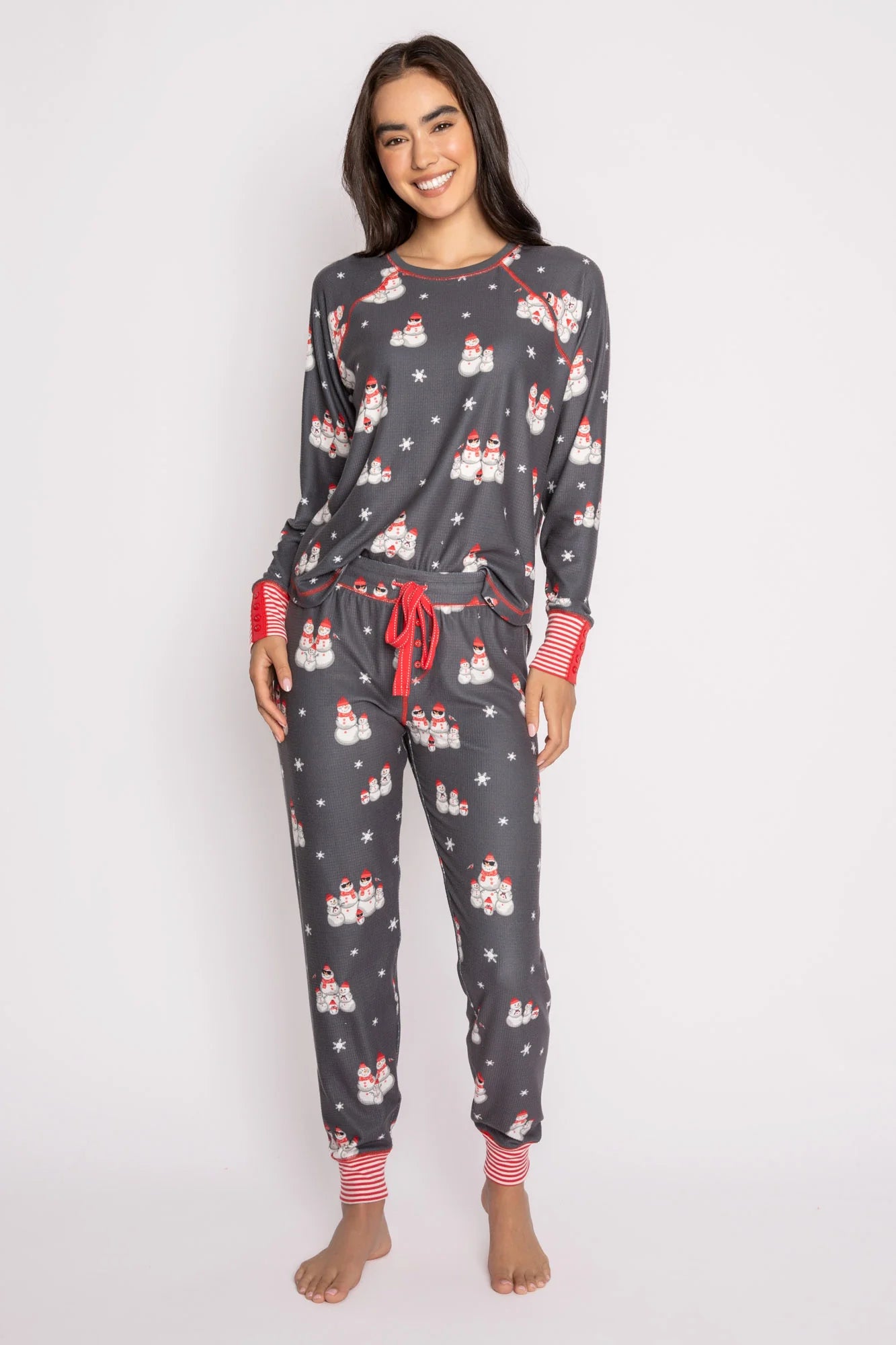Grey Snowmies PJ Set