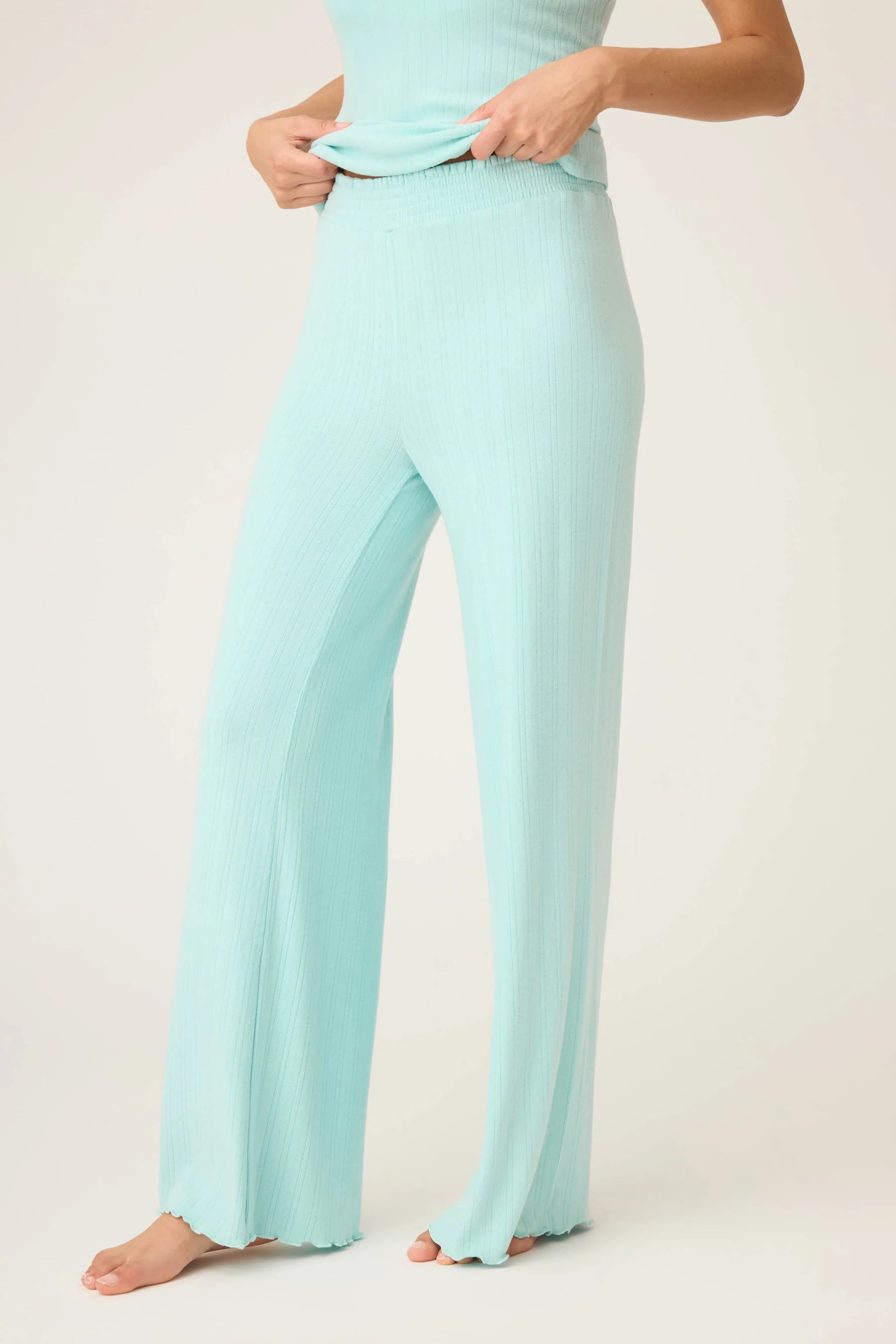 Light Mint Pointelle Set