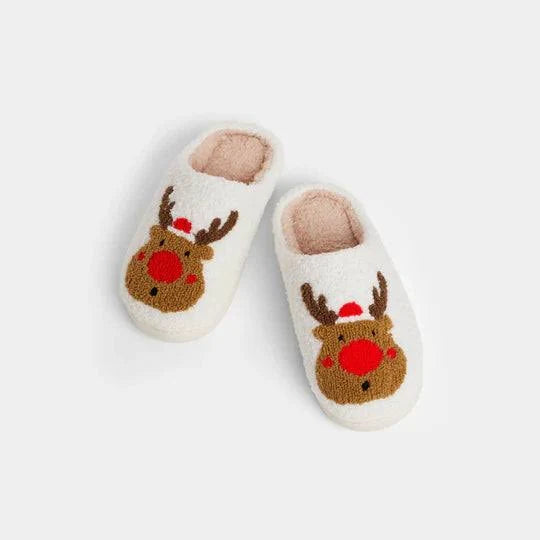Red Reindeer Slippers