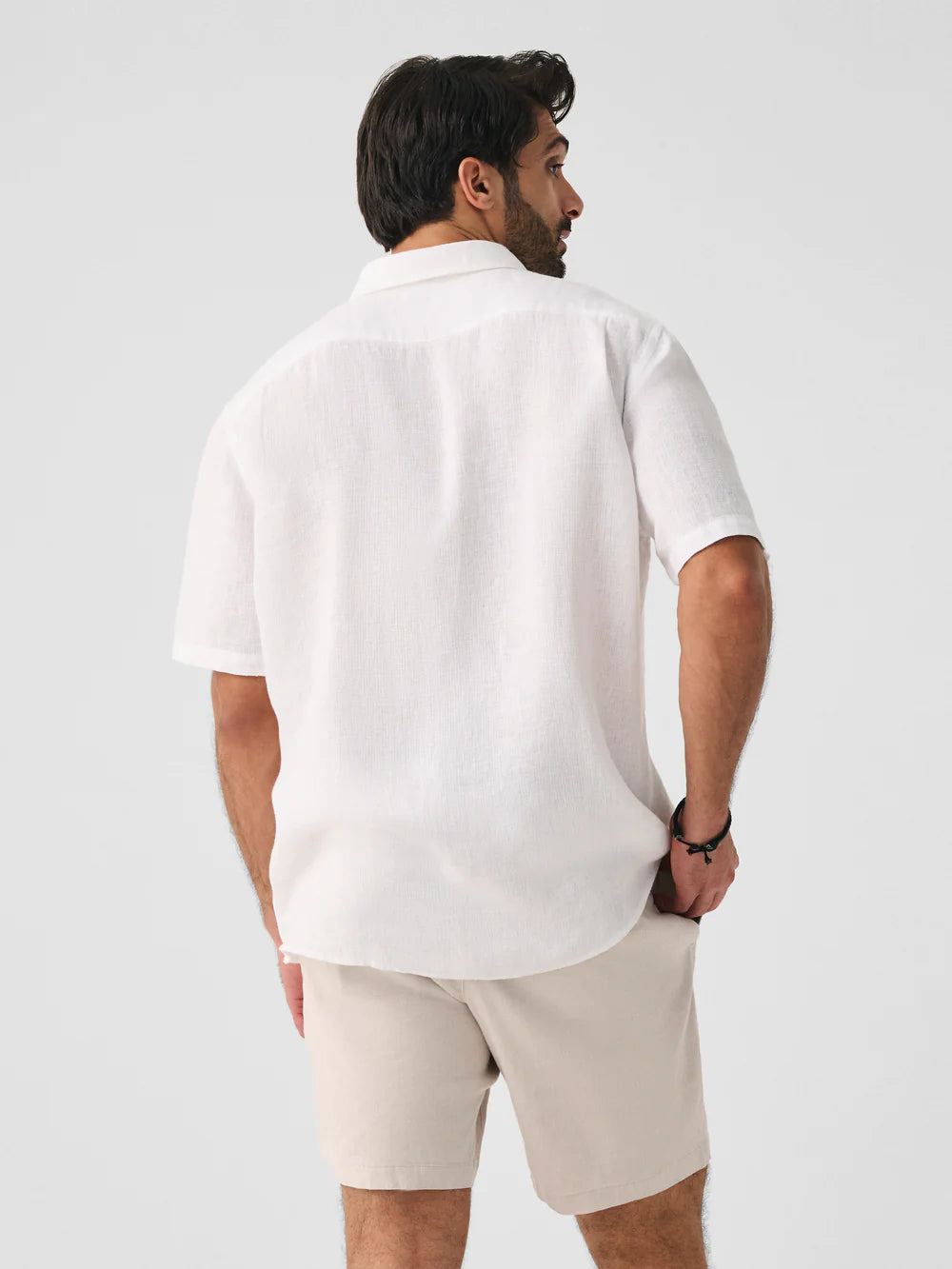 Bright White Linen Laguna SS Shirt