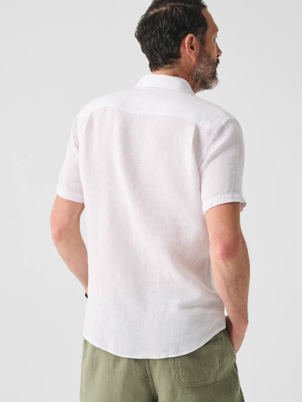 Bright White Linen Laguna SS Shirt