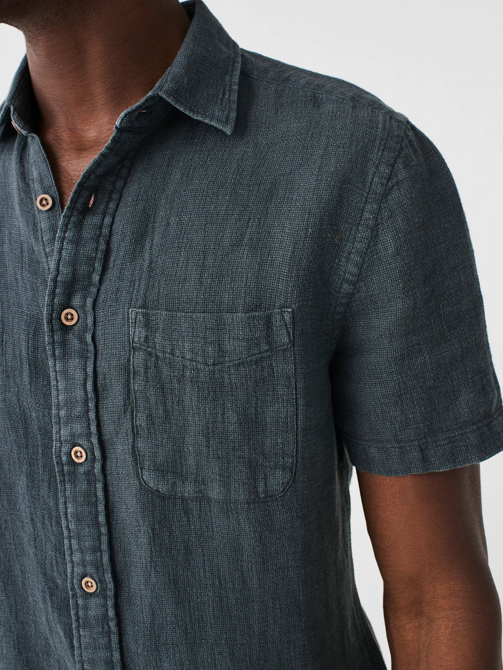 Washed Black Linen Laguna SS Shirt