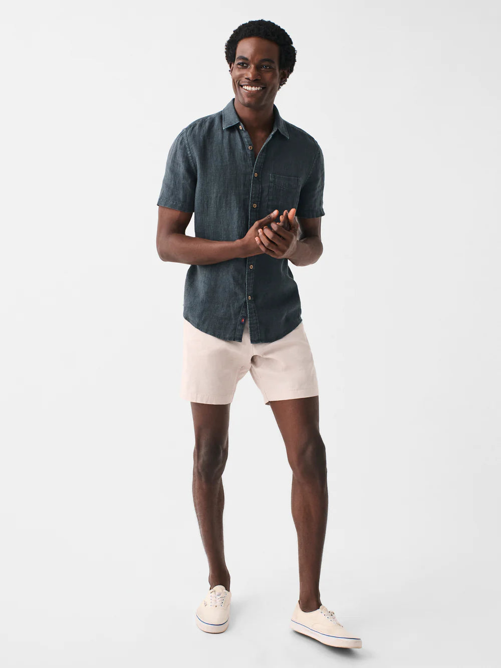 Washed Black Linen Laguna SS Shirt
