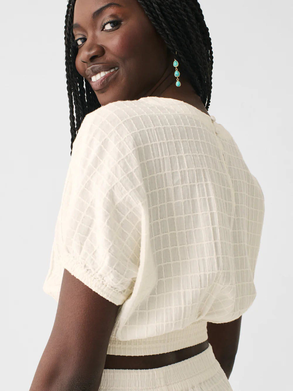 Cream Cala Windowpane Top