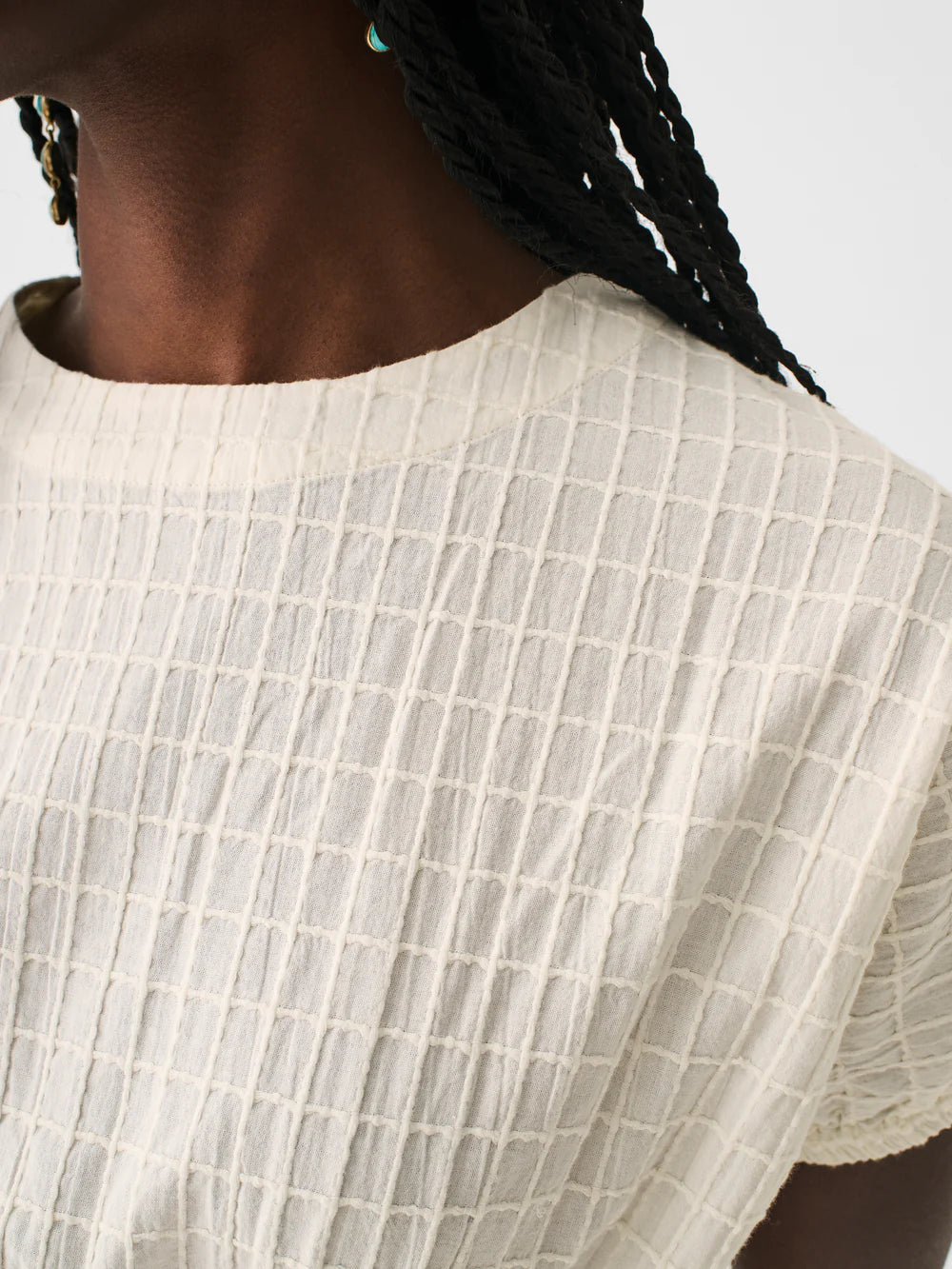 Cream Cala Windowpane Top