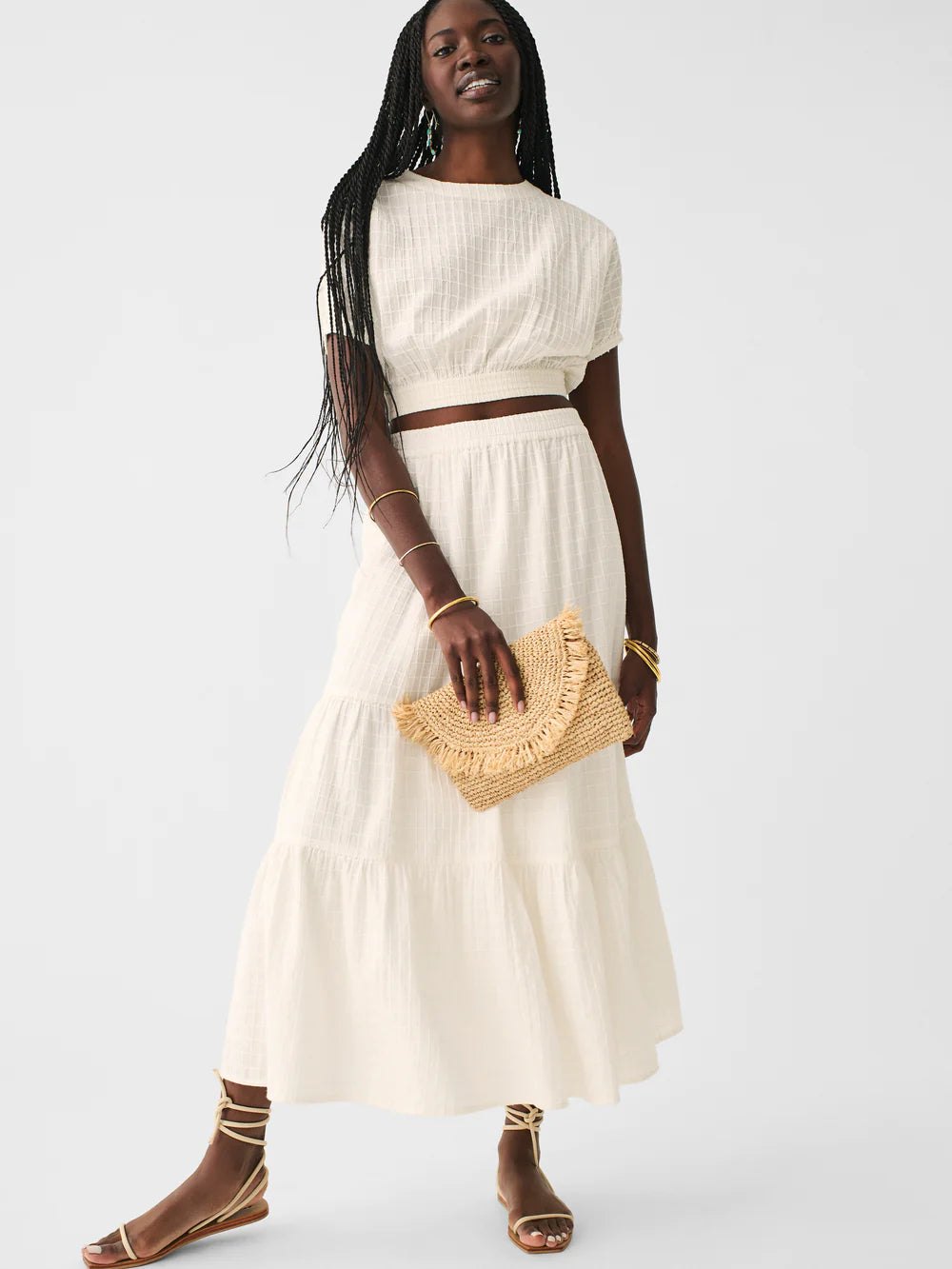 Cream Cala Windowpane Top