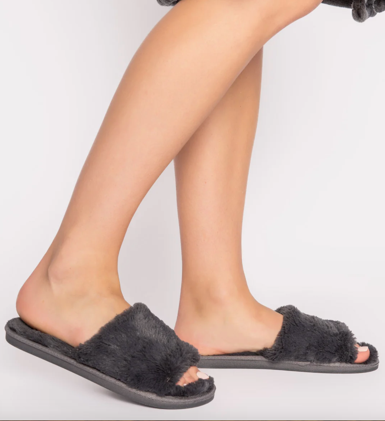 Charcoal Luxe Plush Slippers