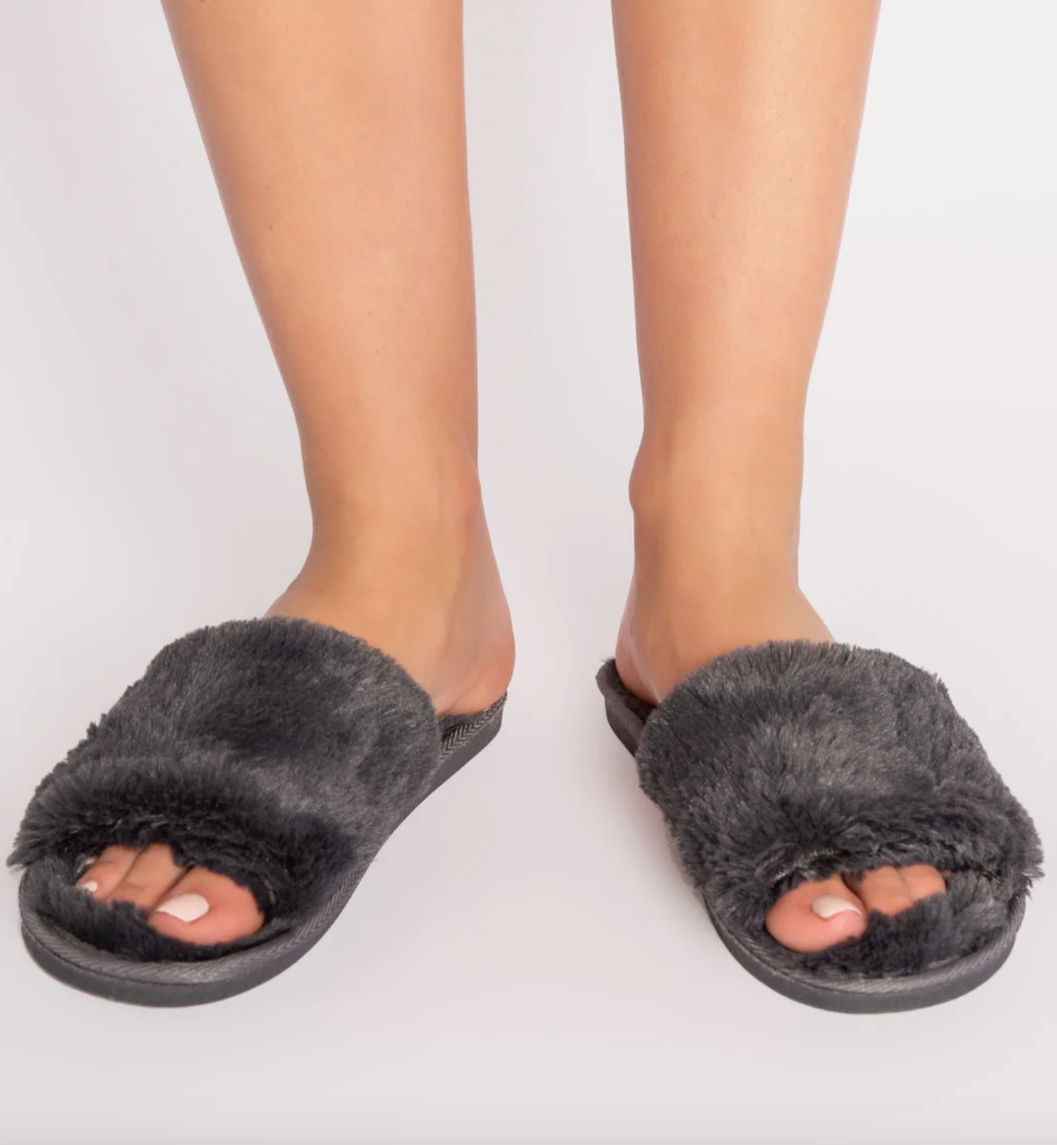 Charcoal Luxe Plush Slippers