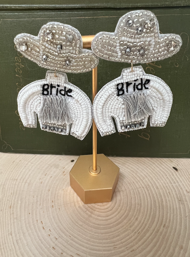 Silver Bead Bride Earrings