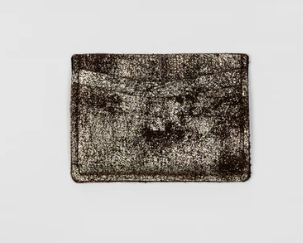 Brown Silver Metallic Card Holder