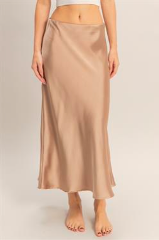 Dark Taupe Satin Midi