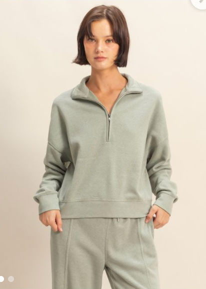 Sage Green Half Zip