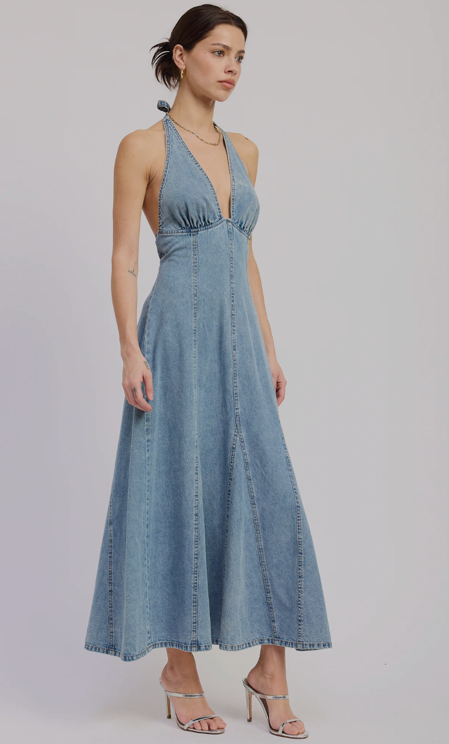 Laurel Halter Denim Dress