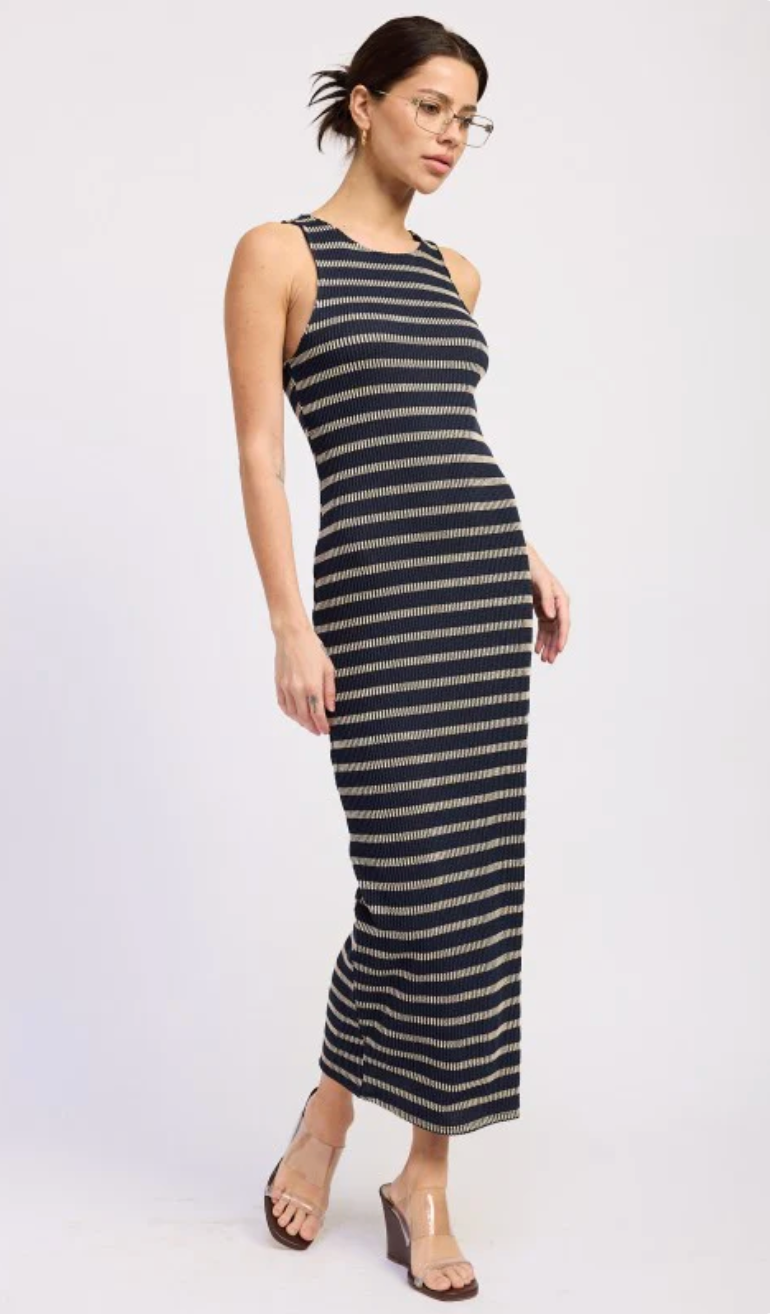 Stripe Ribbed Maxi