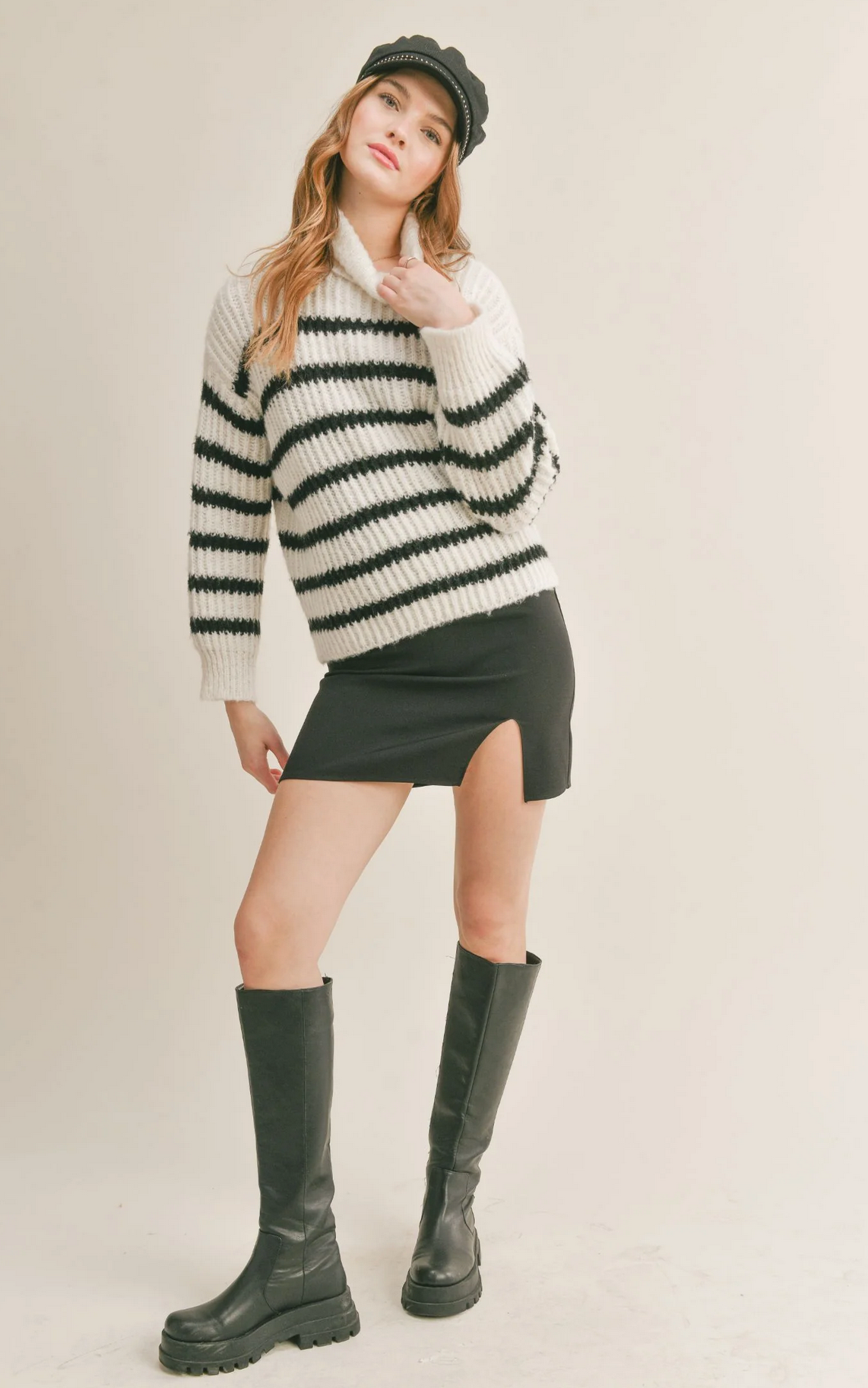 Ivory Black Aki Sweater