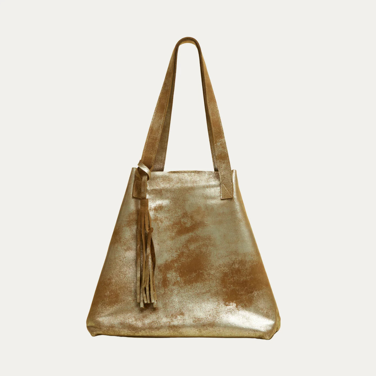 Light Brown Metallic Tote