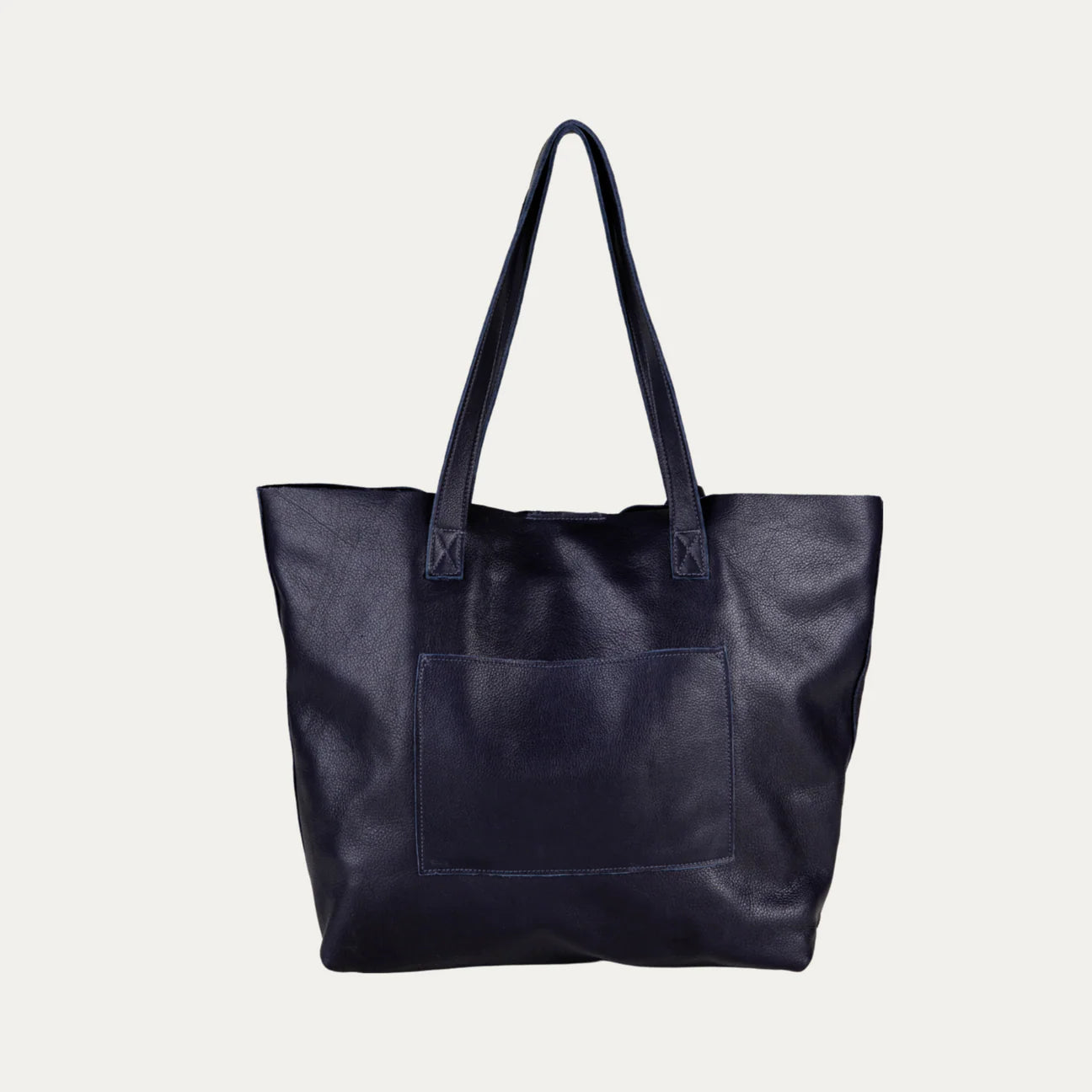 Navy Leather Tote