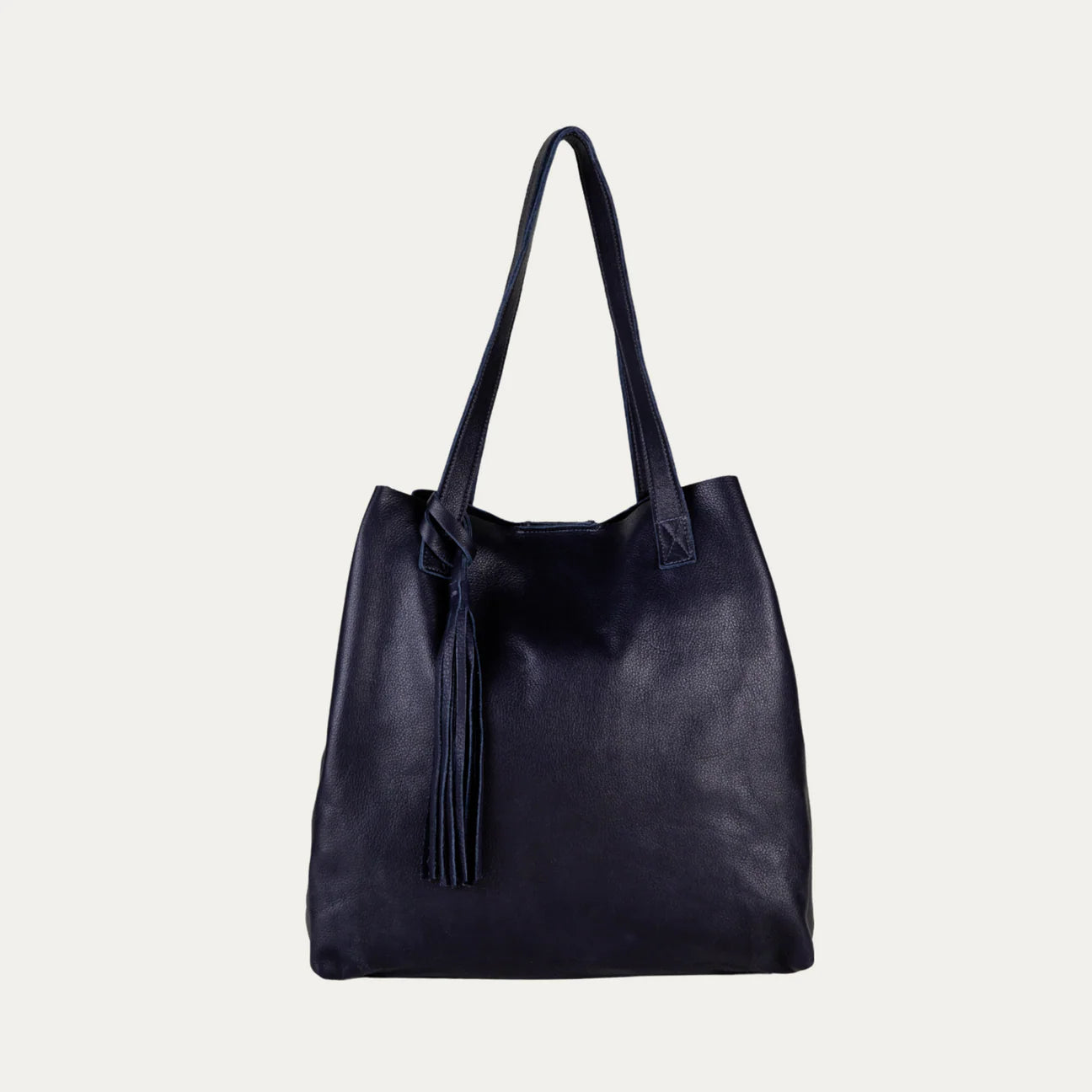 Navy Leather Tote
