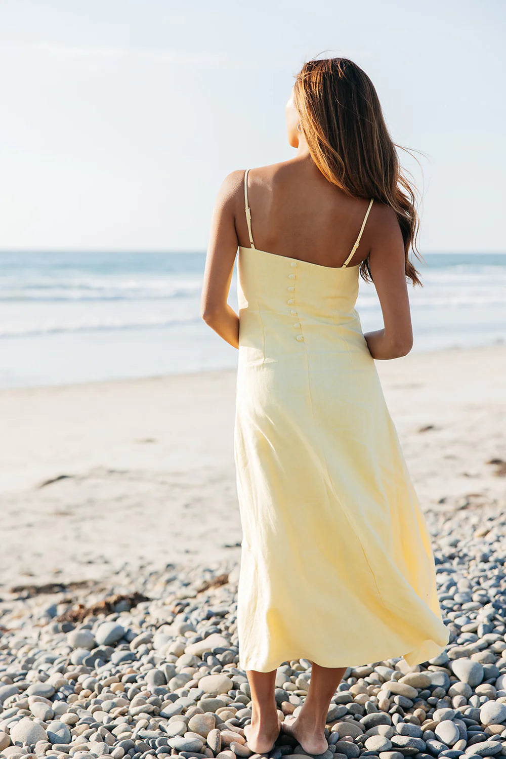 Yellow Margot Linen Maxi Dress