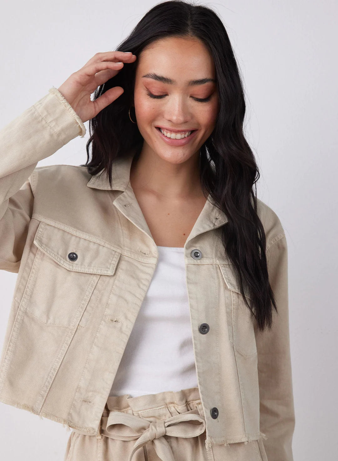Coastal Khaki Billie Cropped Jacket