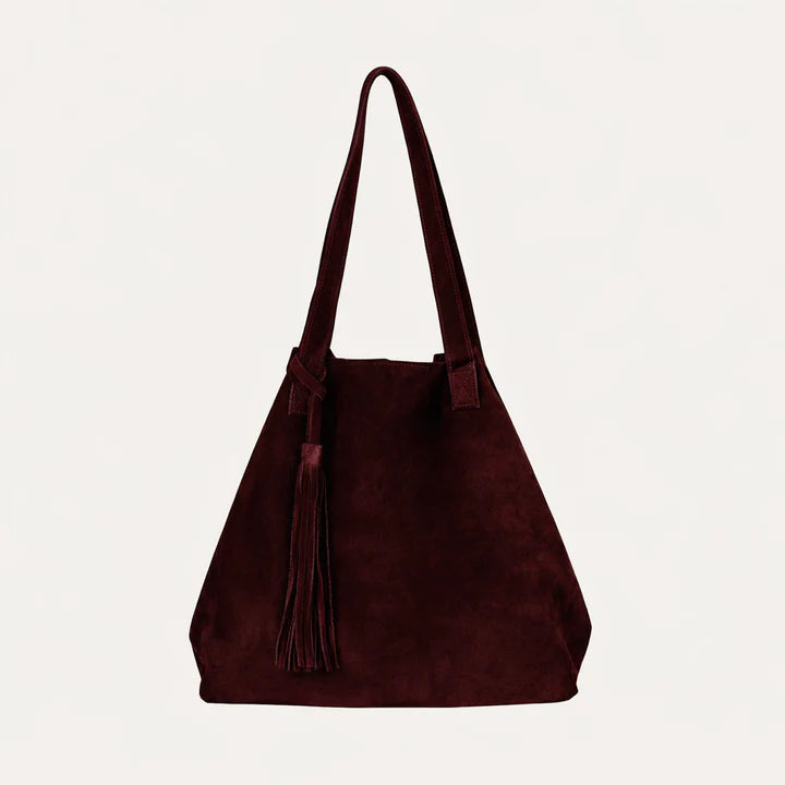 Wine Suede Tote