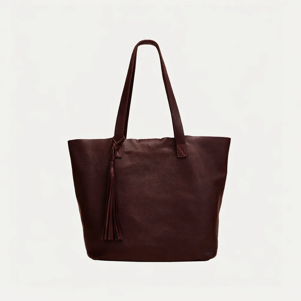Wine Leather Tote