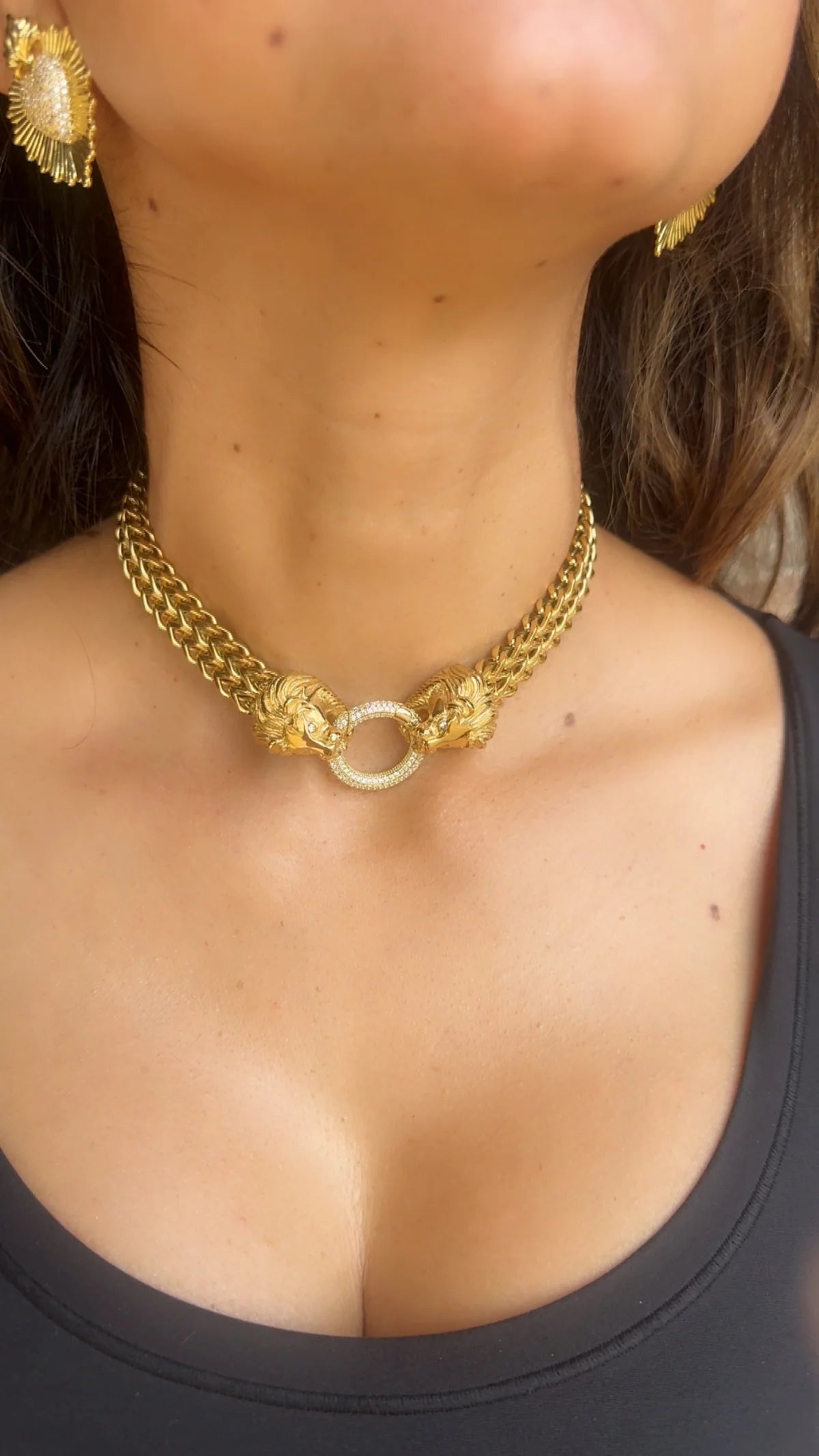 Gold Santa Leon Necklace
