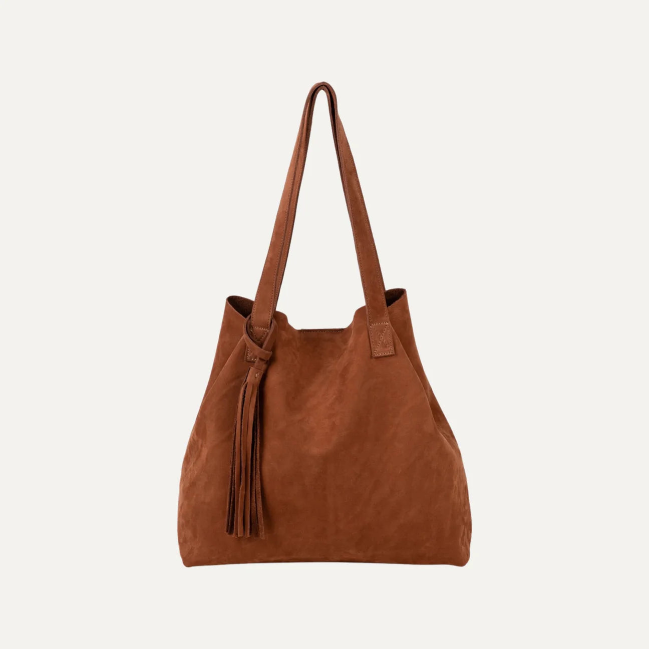 Cognac Nubuck Leather Tote